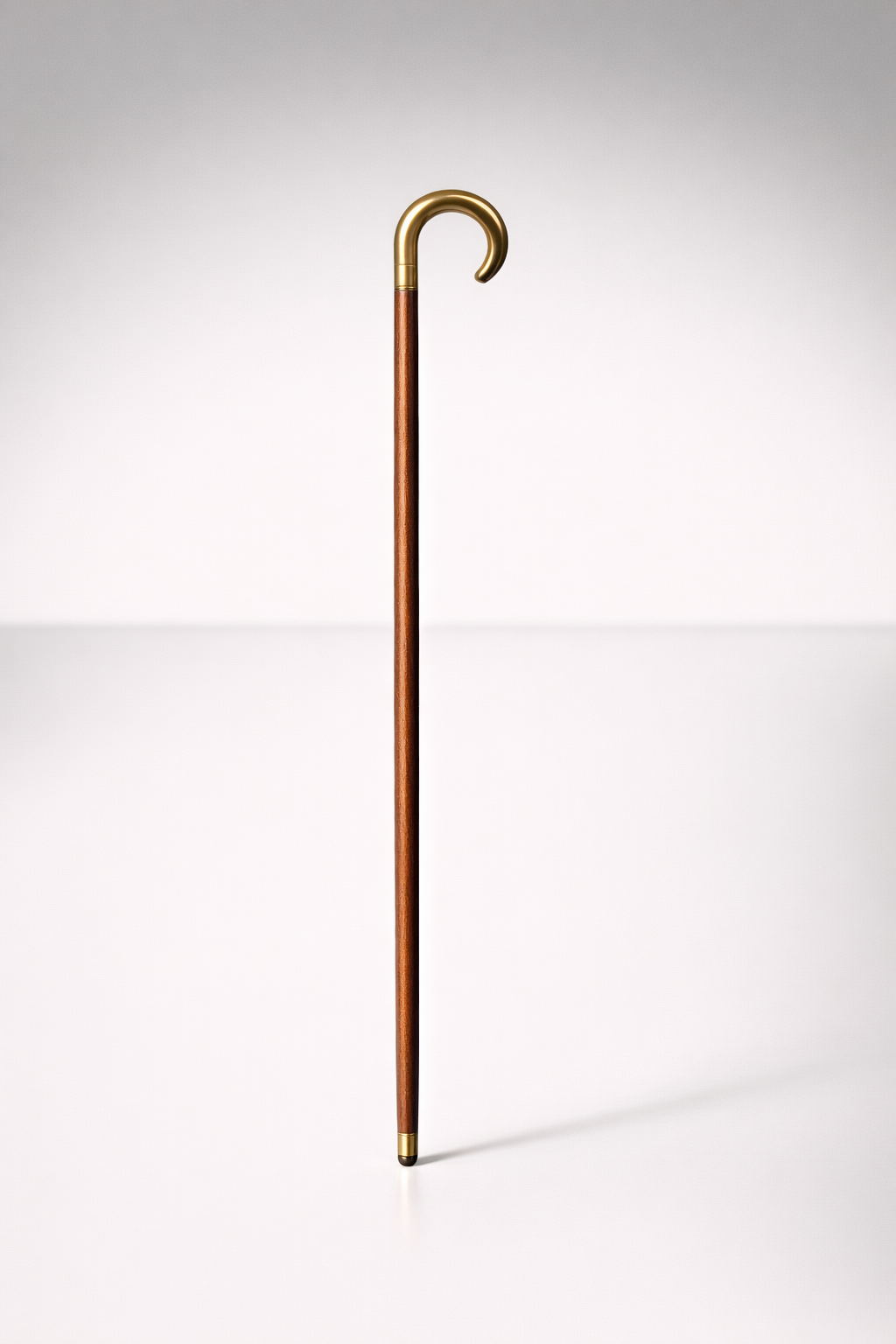 Brown Wooden Walking Stick Antique Brass Handle