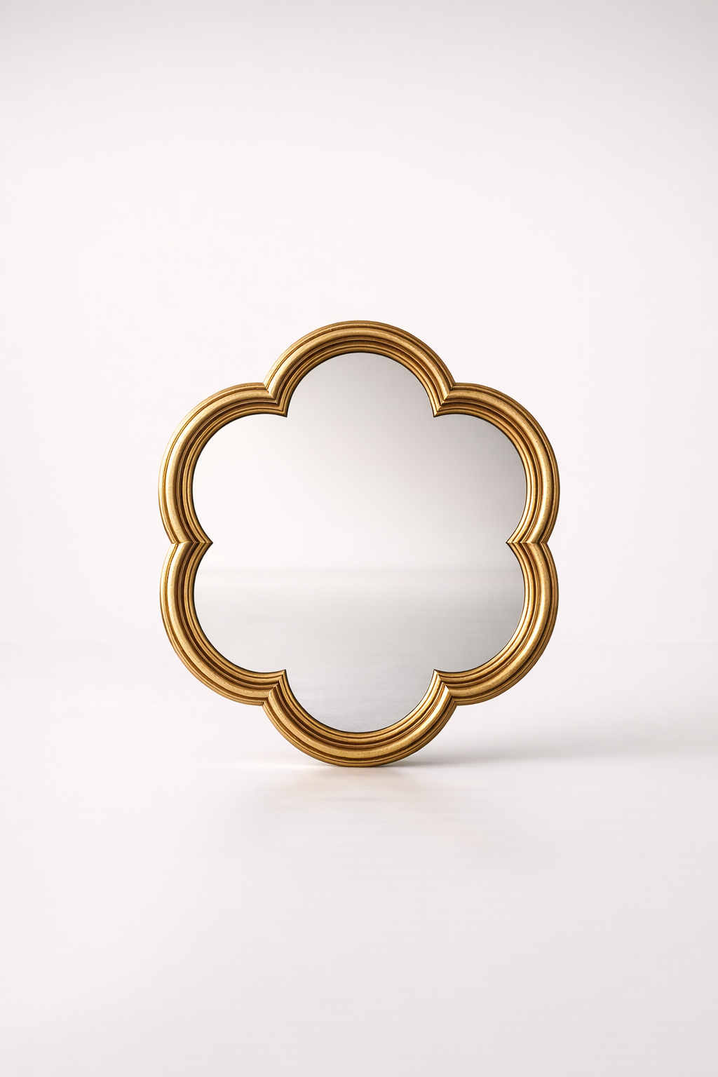Scalloped Gold Metal Mirror