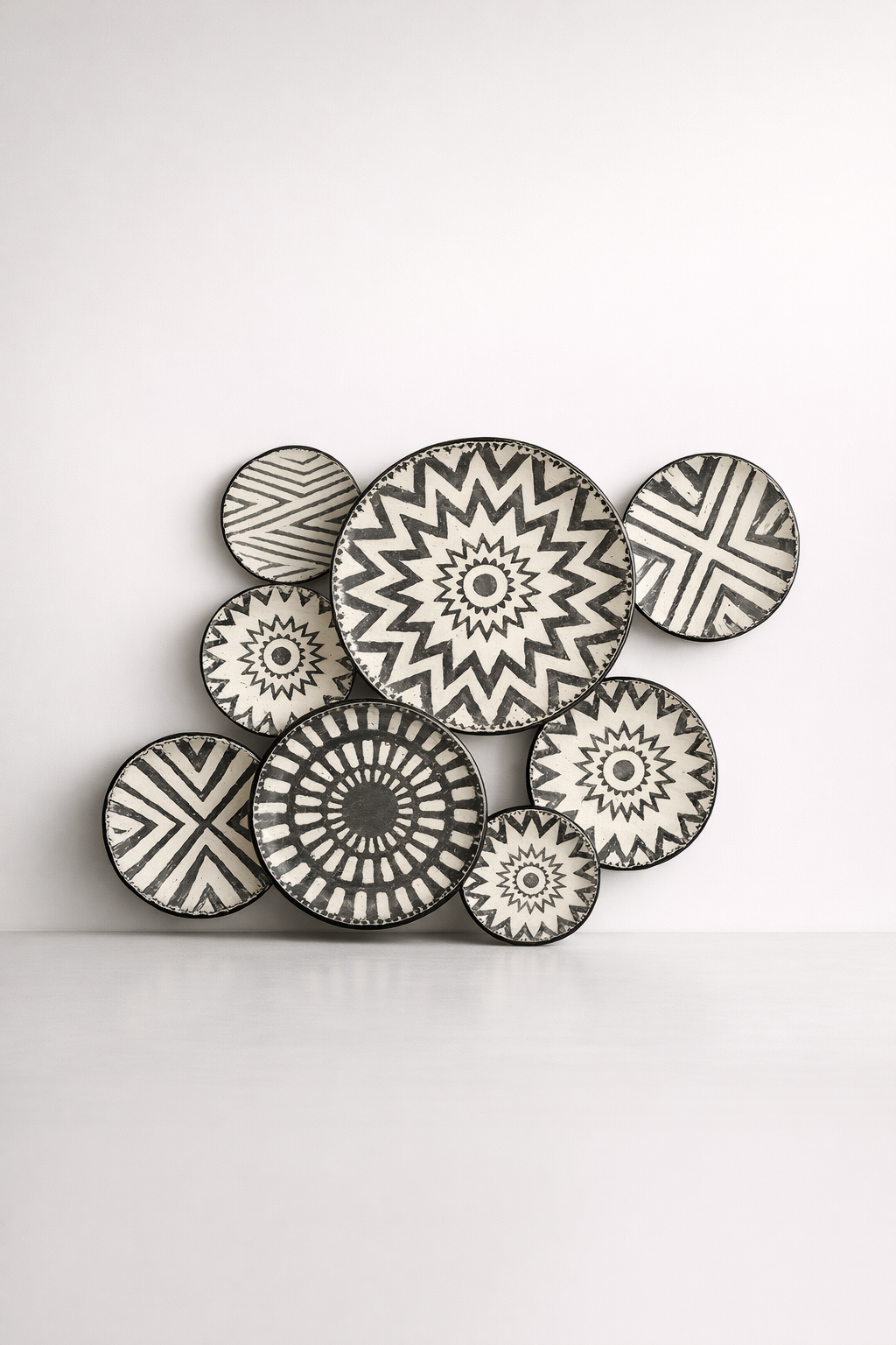Grey & White 7 Metal Place Wall Hanging