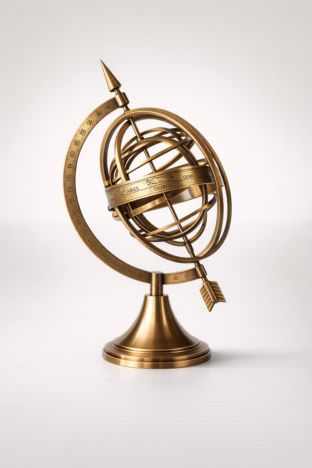 Large Brass Armillary With Arrow