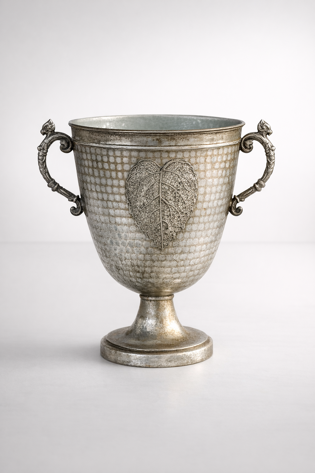 Large Silver Urn With Leaf
