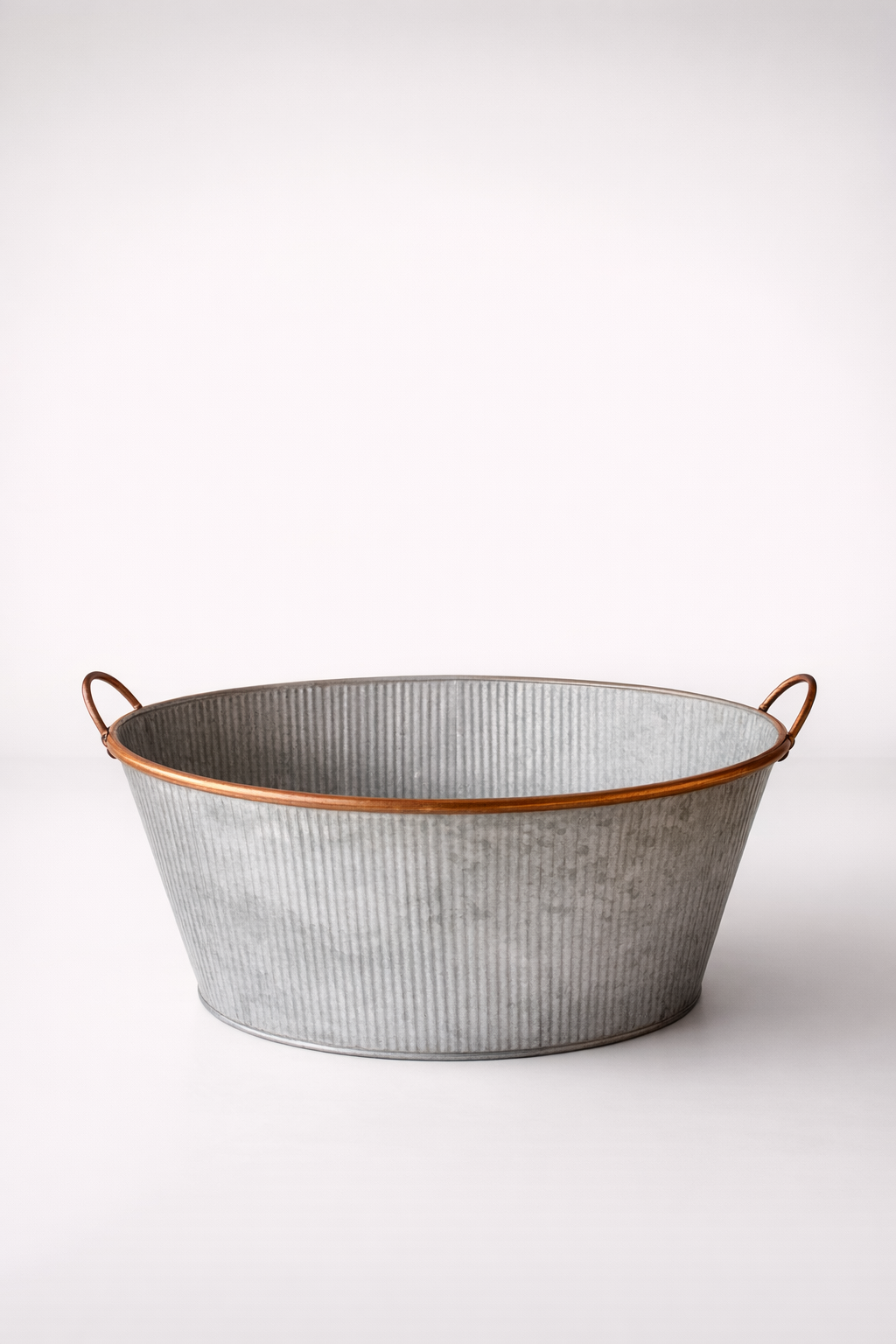 Large Oval Metal Basin With Handle