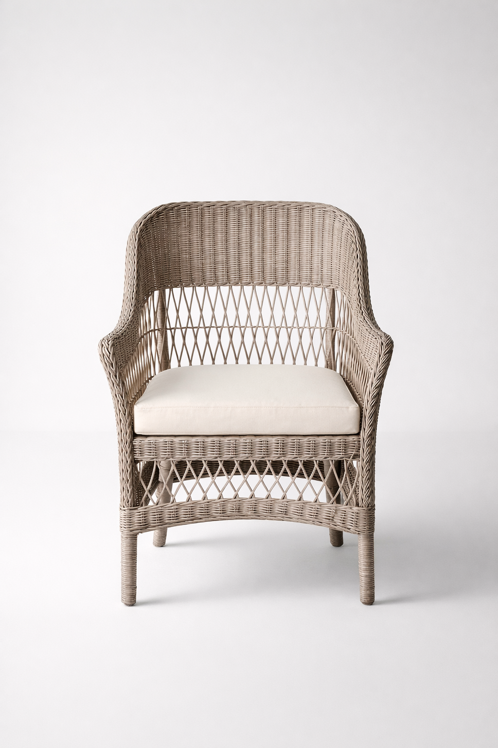 Outdoor Pvc Open Weave Chair With Cushion