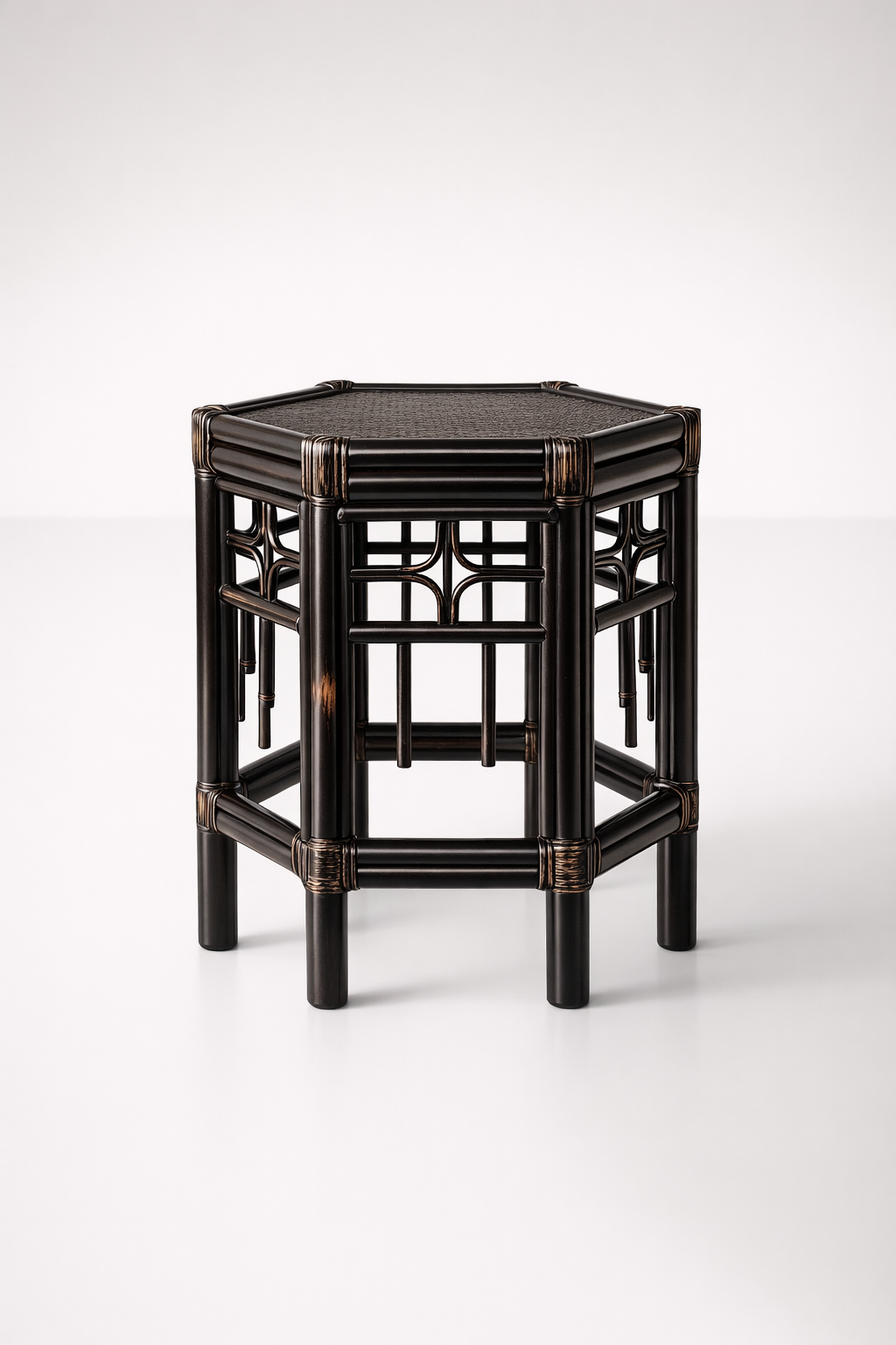 Black Hexagon Side Table