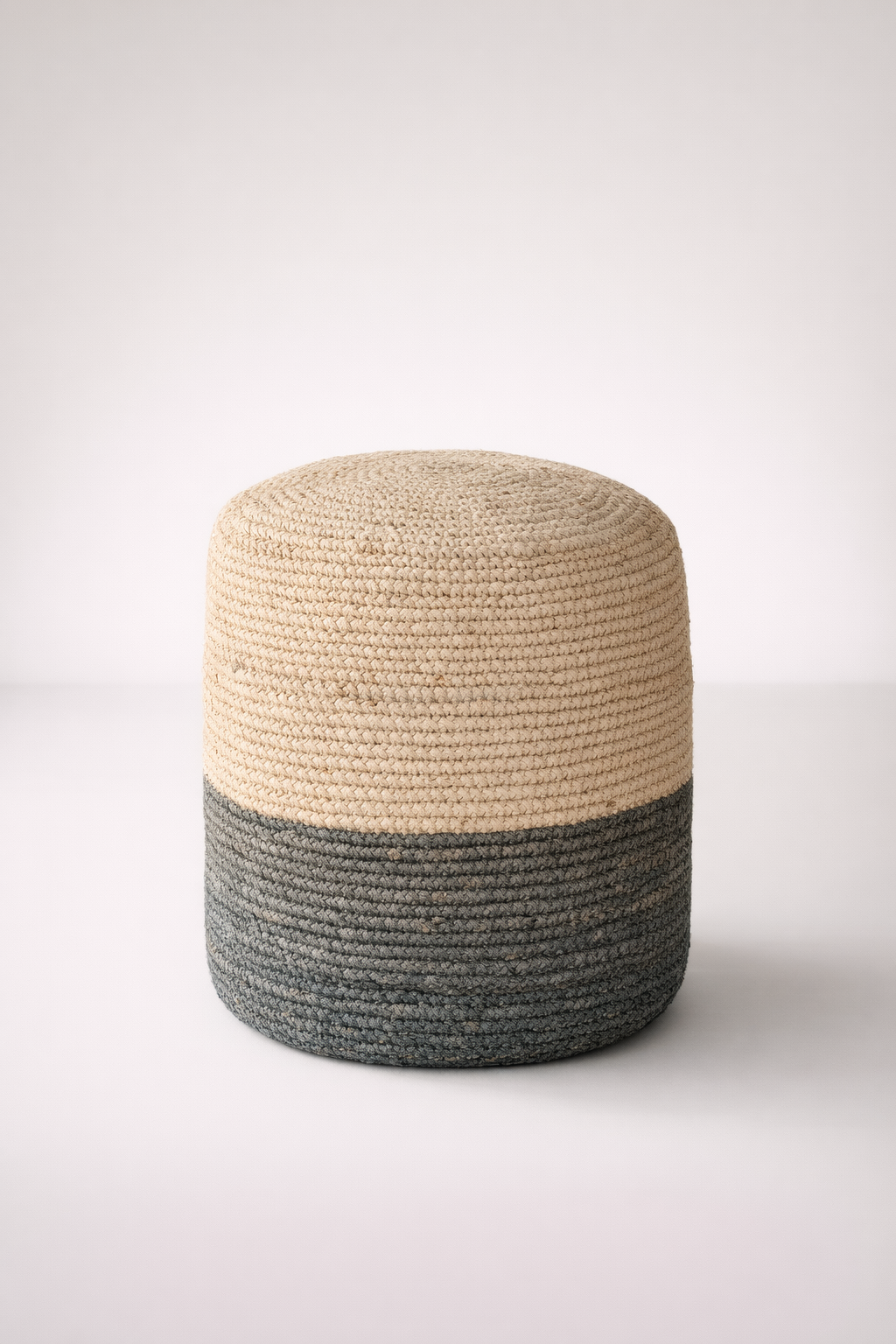 Natural & Black Pouff