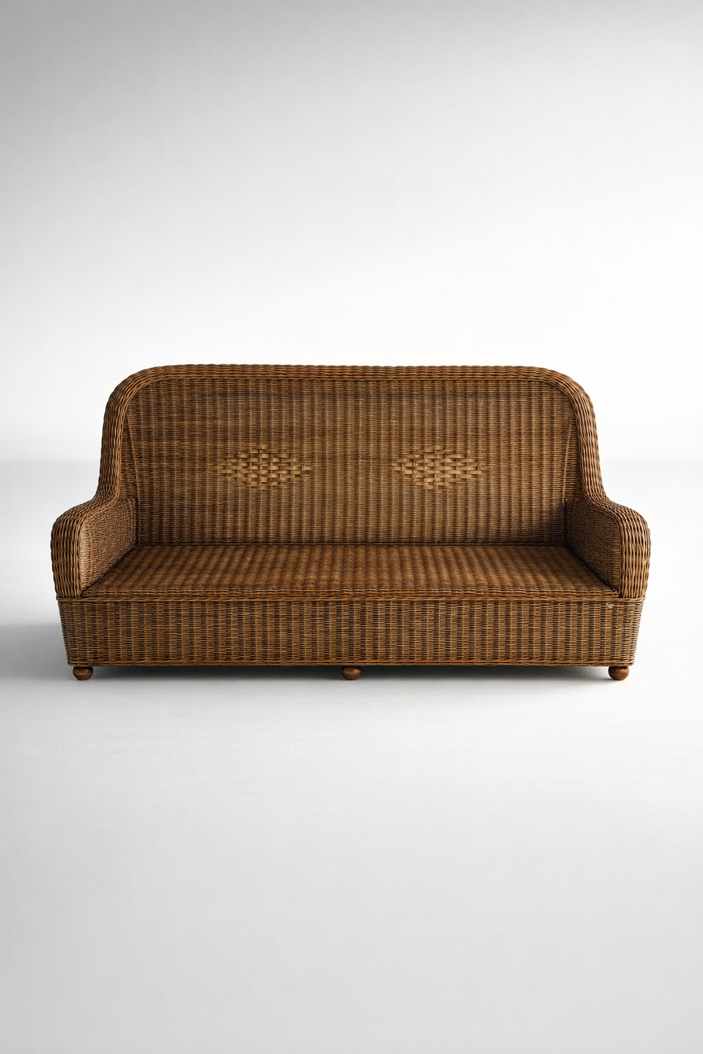 Empress Brown Rattan Sofa High Back