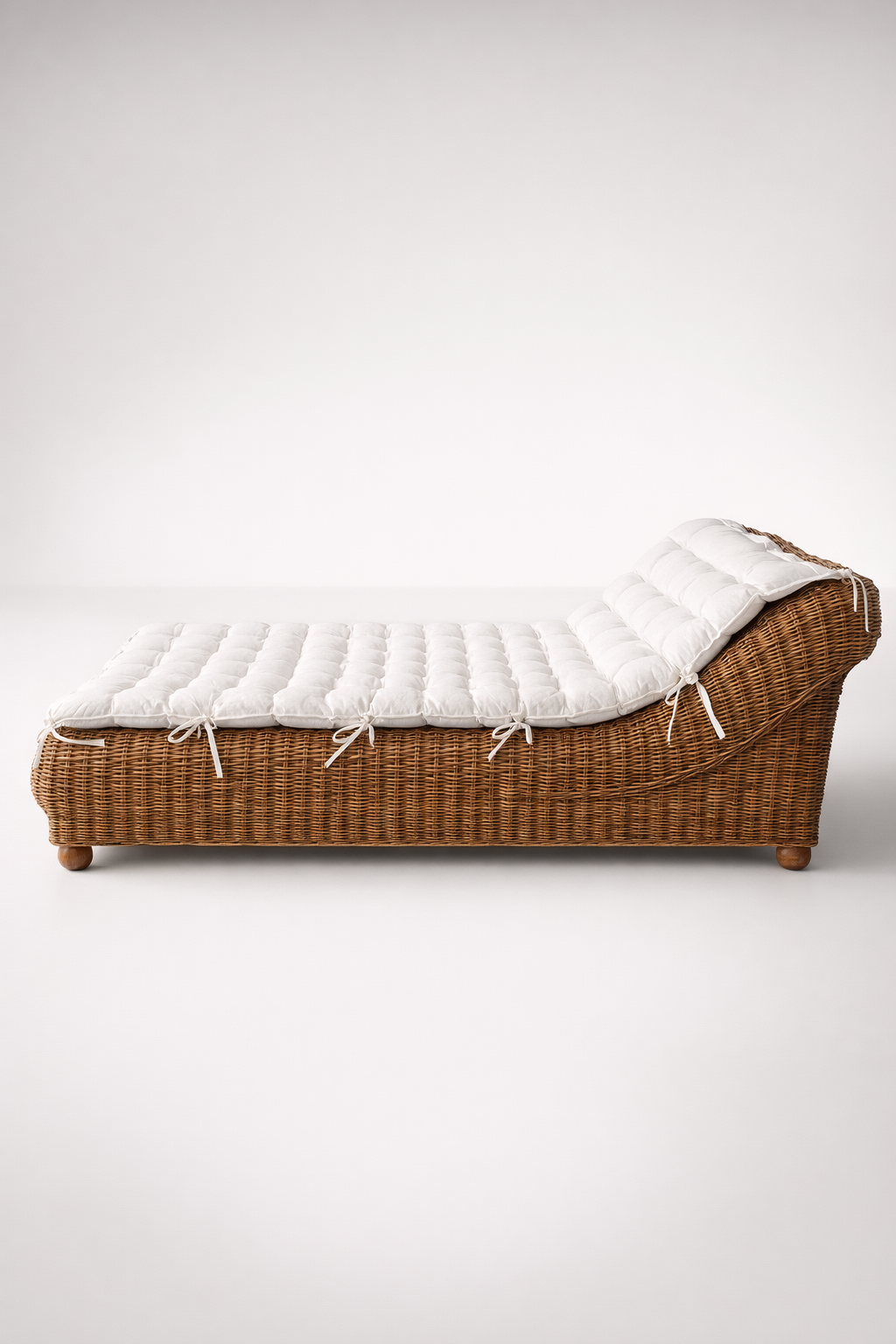 Brown Rattan Day Bed & Cushion