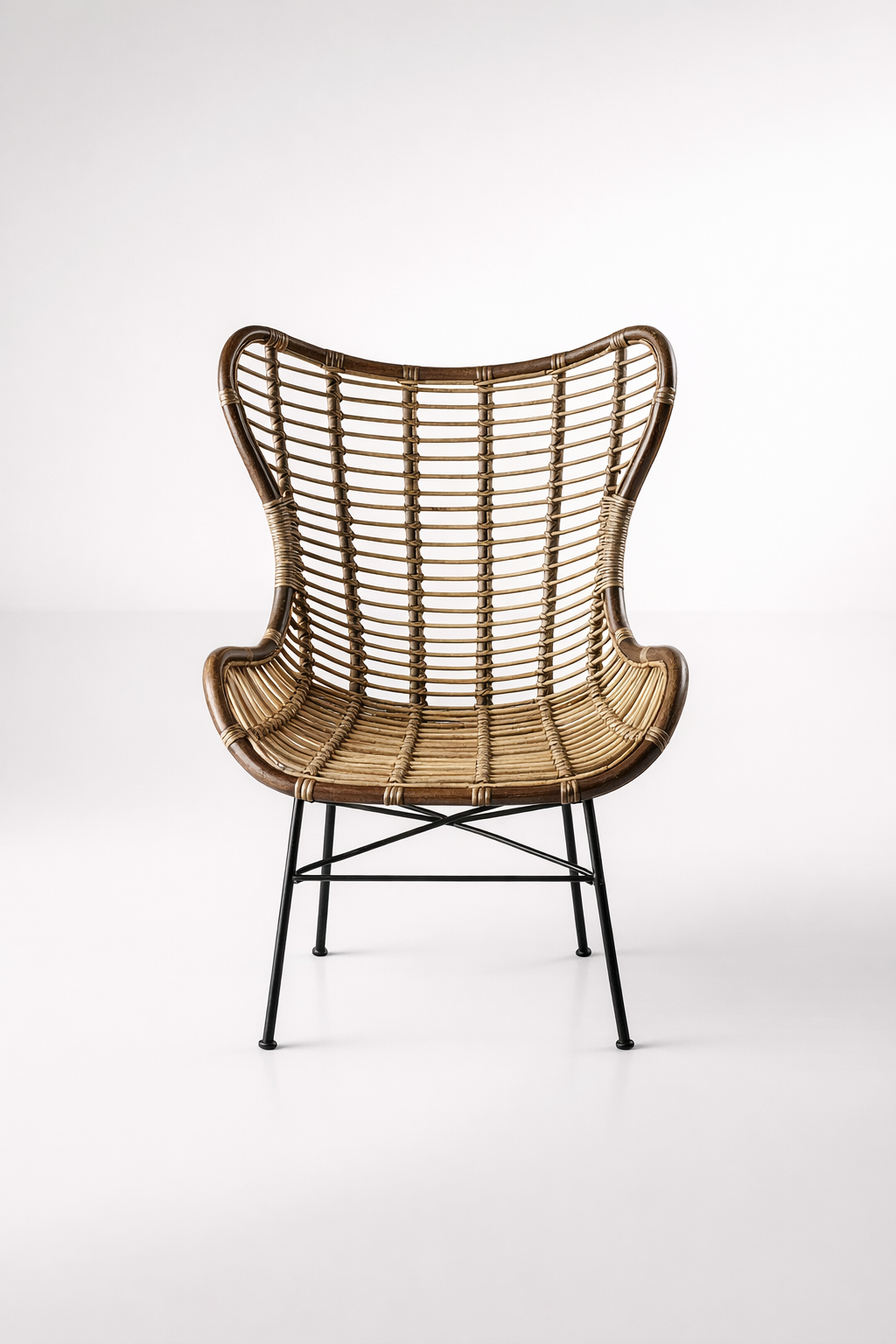 Wicker Wing Back Chair
