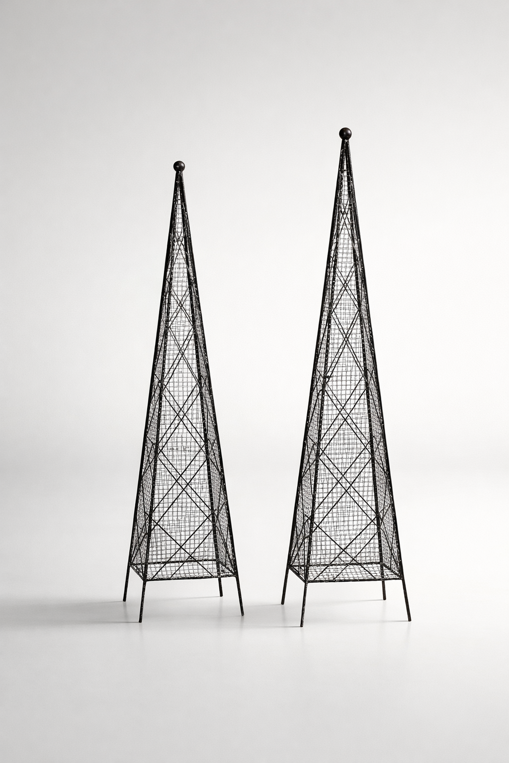 Set Of 2 Metal Trellis Obelisks