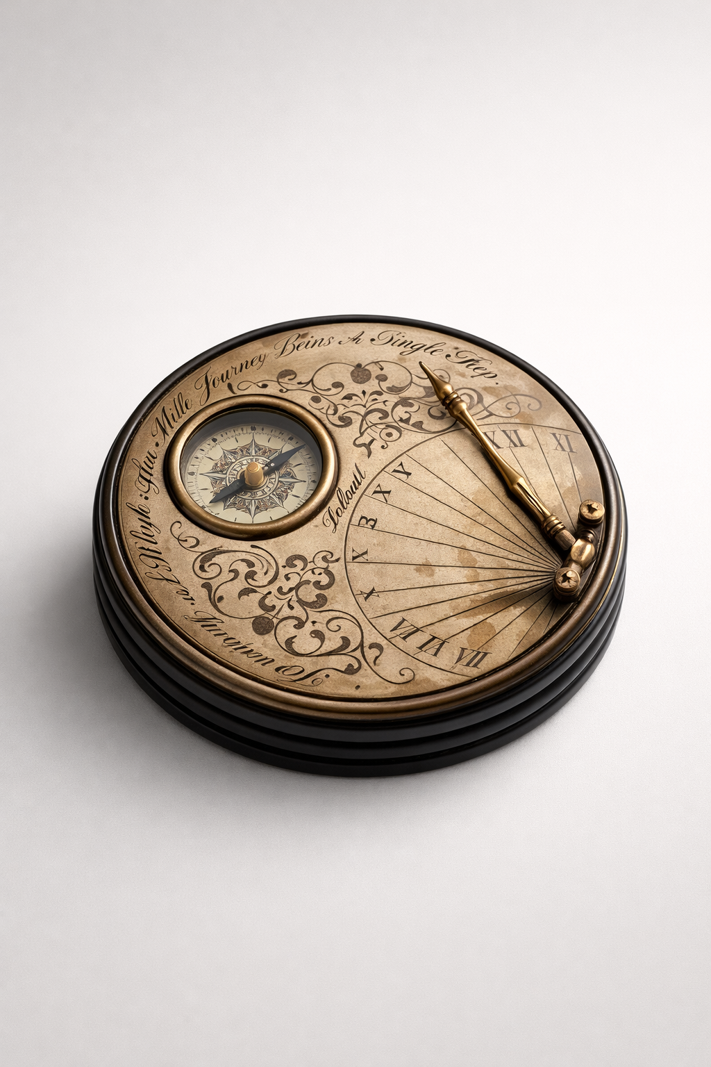 Brass Sundial With Compass