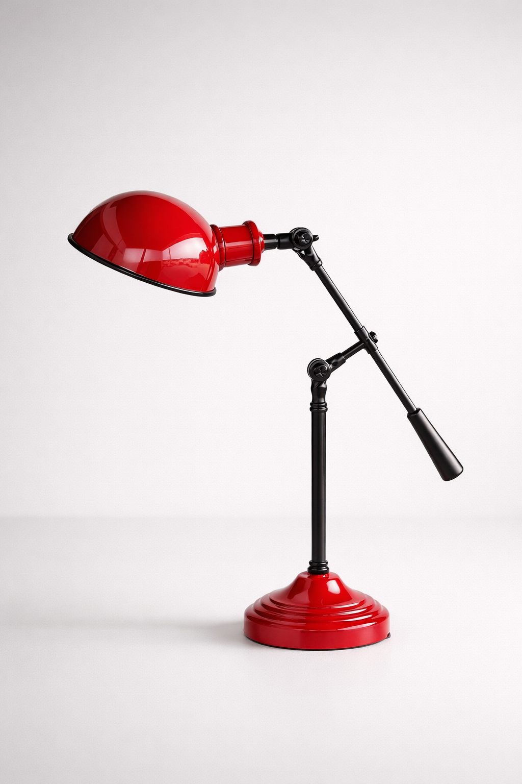 Red & Black Enamel Study Lamp