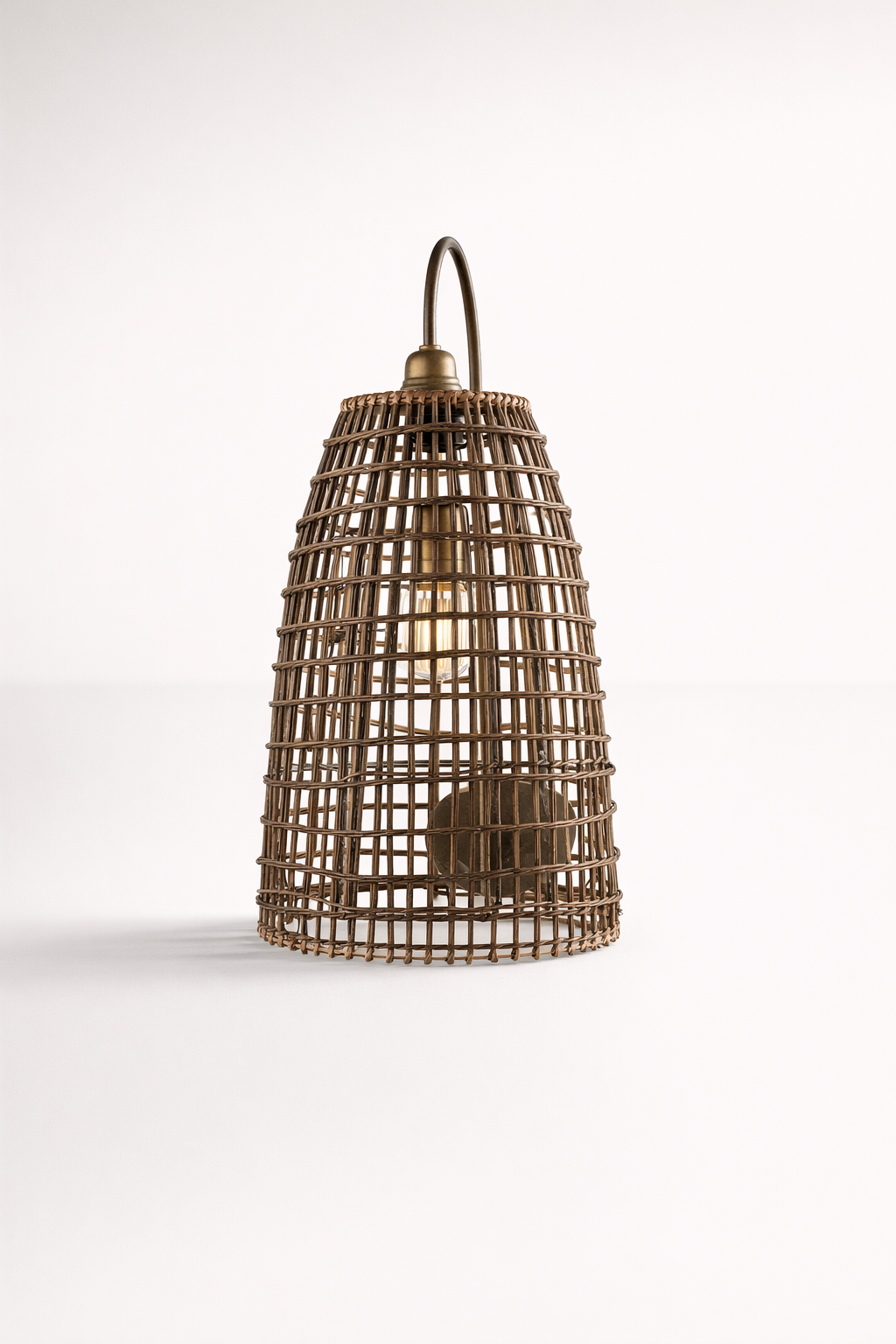 Brown Rattan Wall Mounted Lamp
