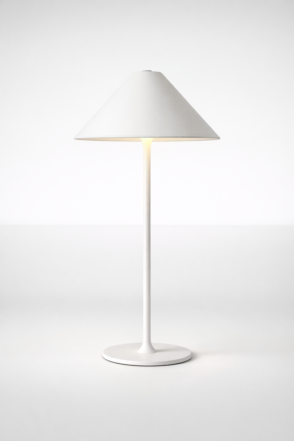 Led White Lamp Base With White Chinese Shade