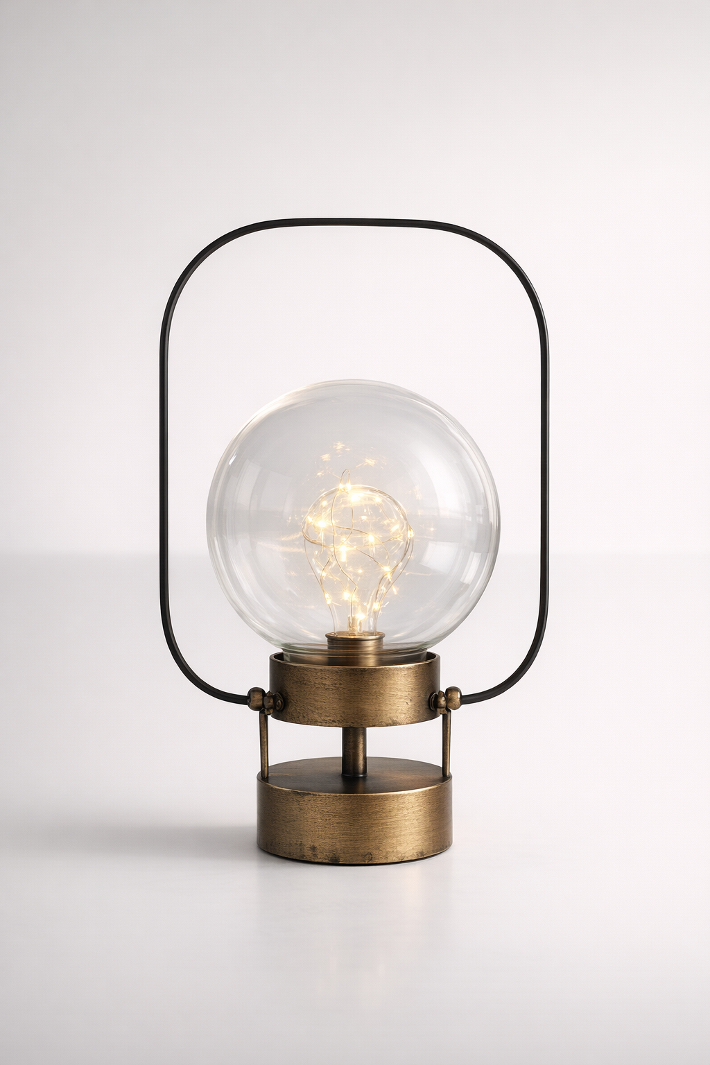 Led Battery Operated Round Glass Lantern