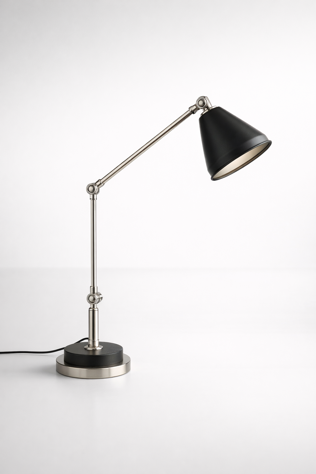 Matt Black & Silver Table Lamp