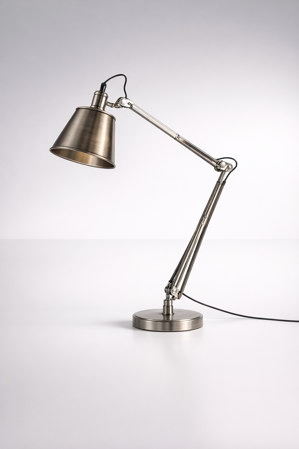 Large Antique Silver Table Lamp