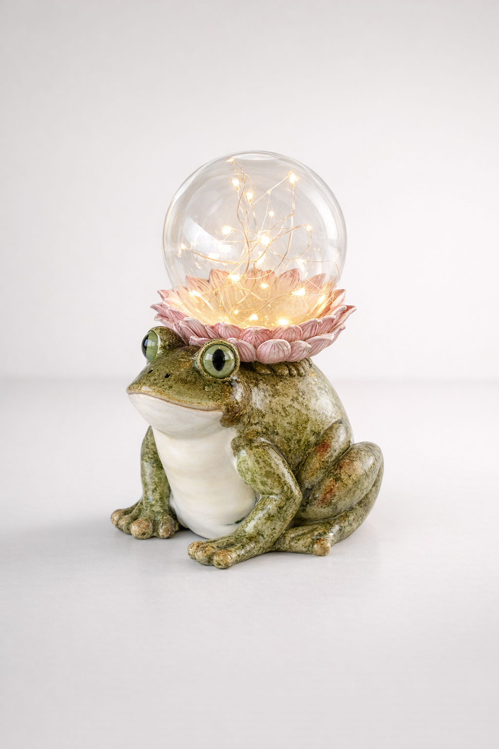 Frog With Glass Ball Led Light