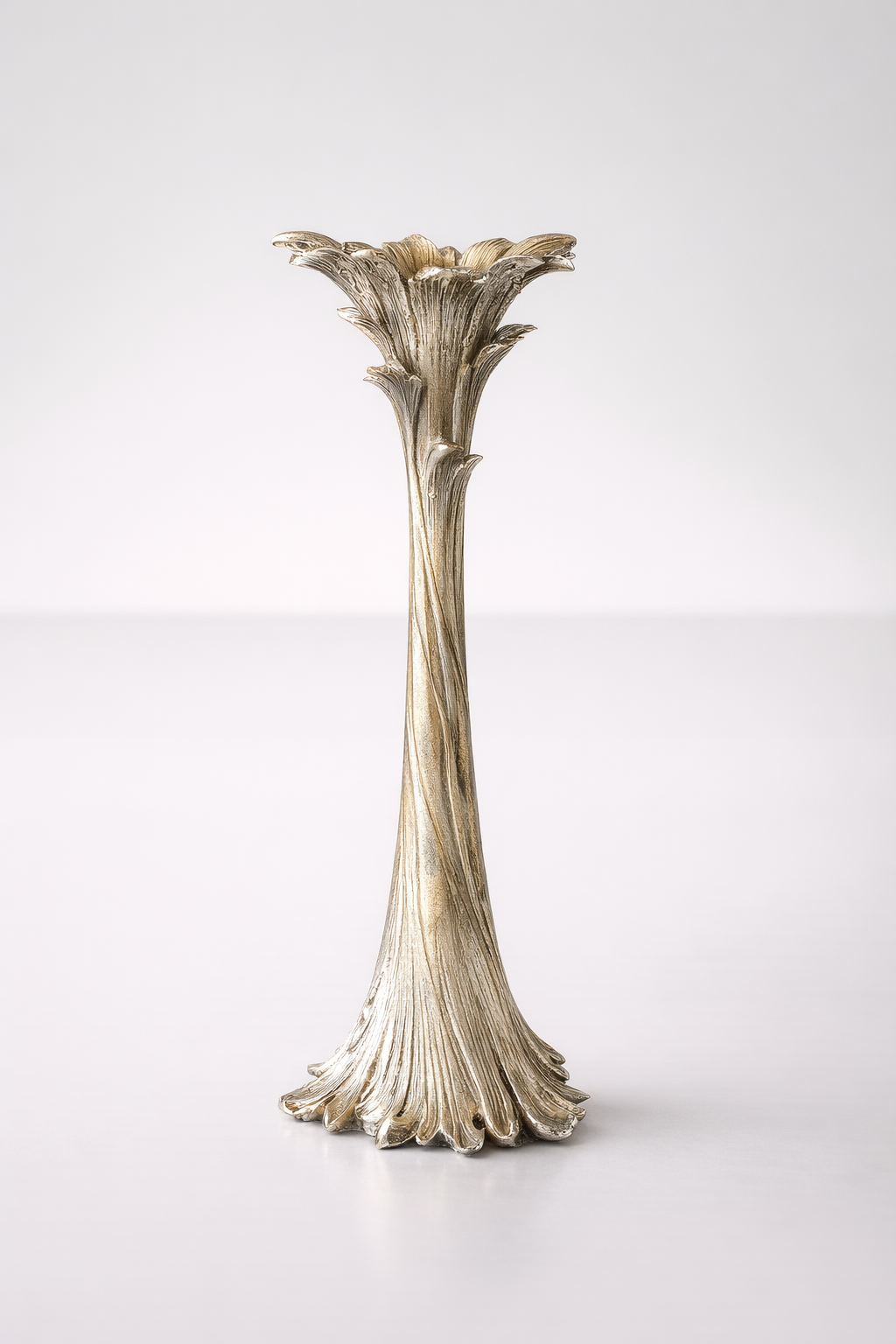 Tall Silver Candle Holder