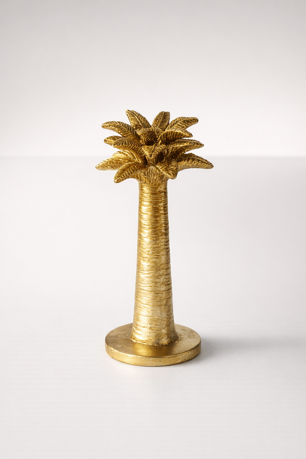 Medium Gold Palm Tree Candle Holder