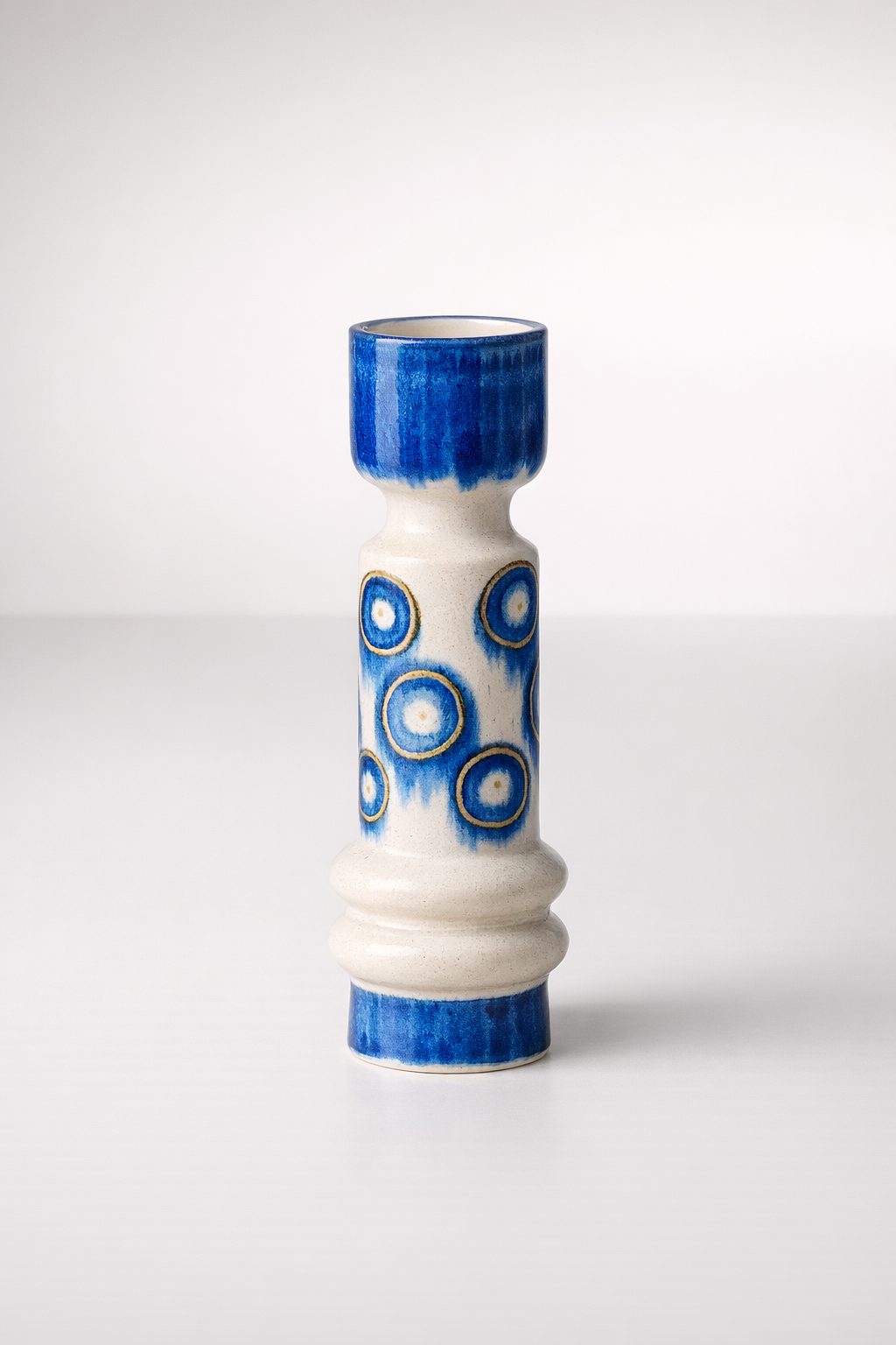 Blue Ceramic Candle Stick