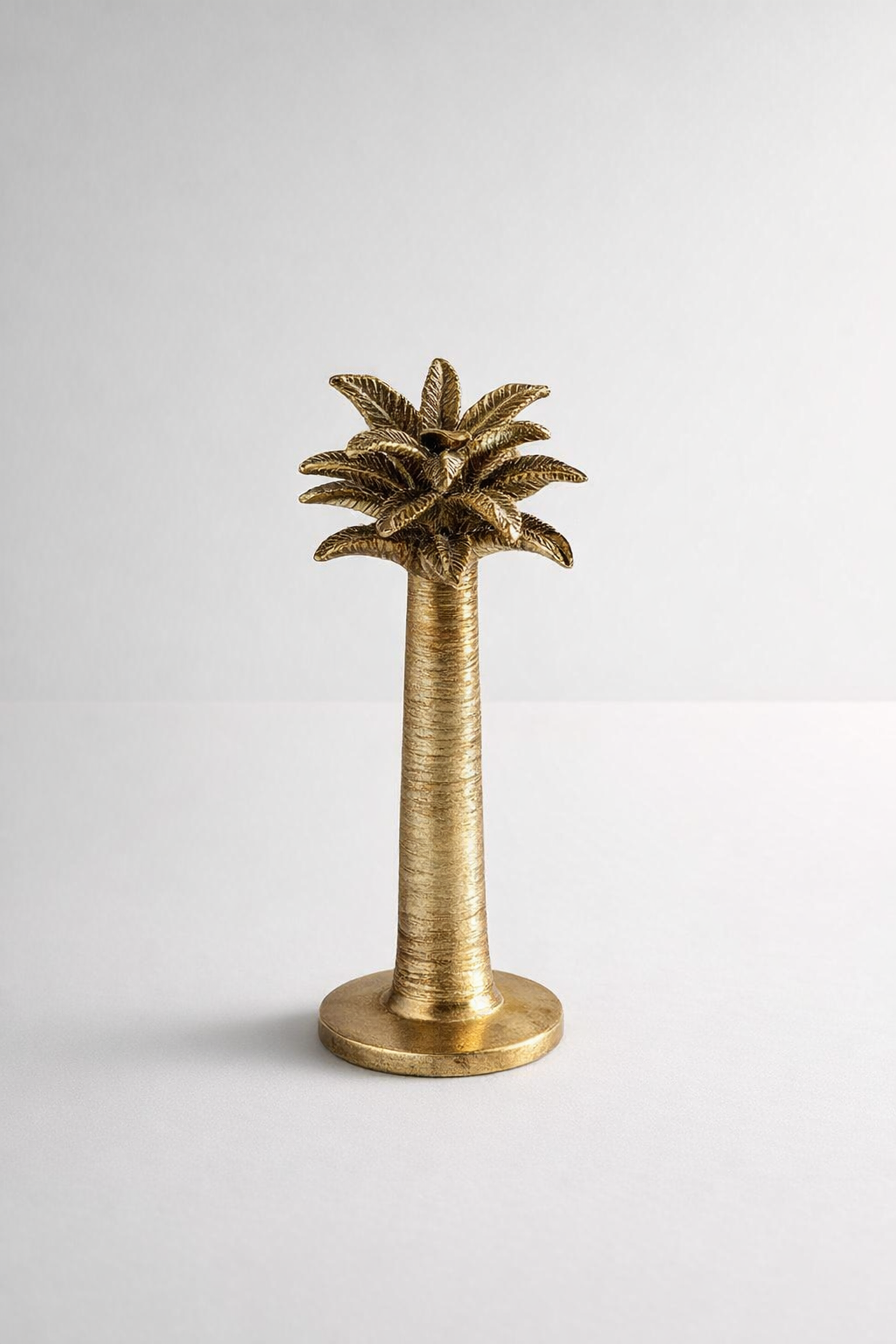 Large Gold Palm Tree Candle Holder