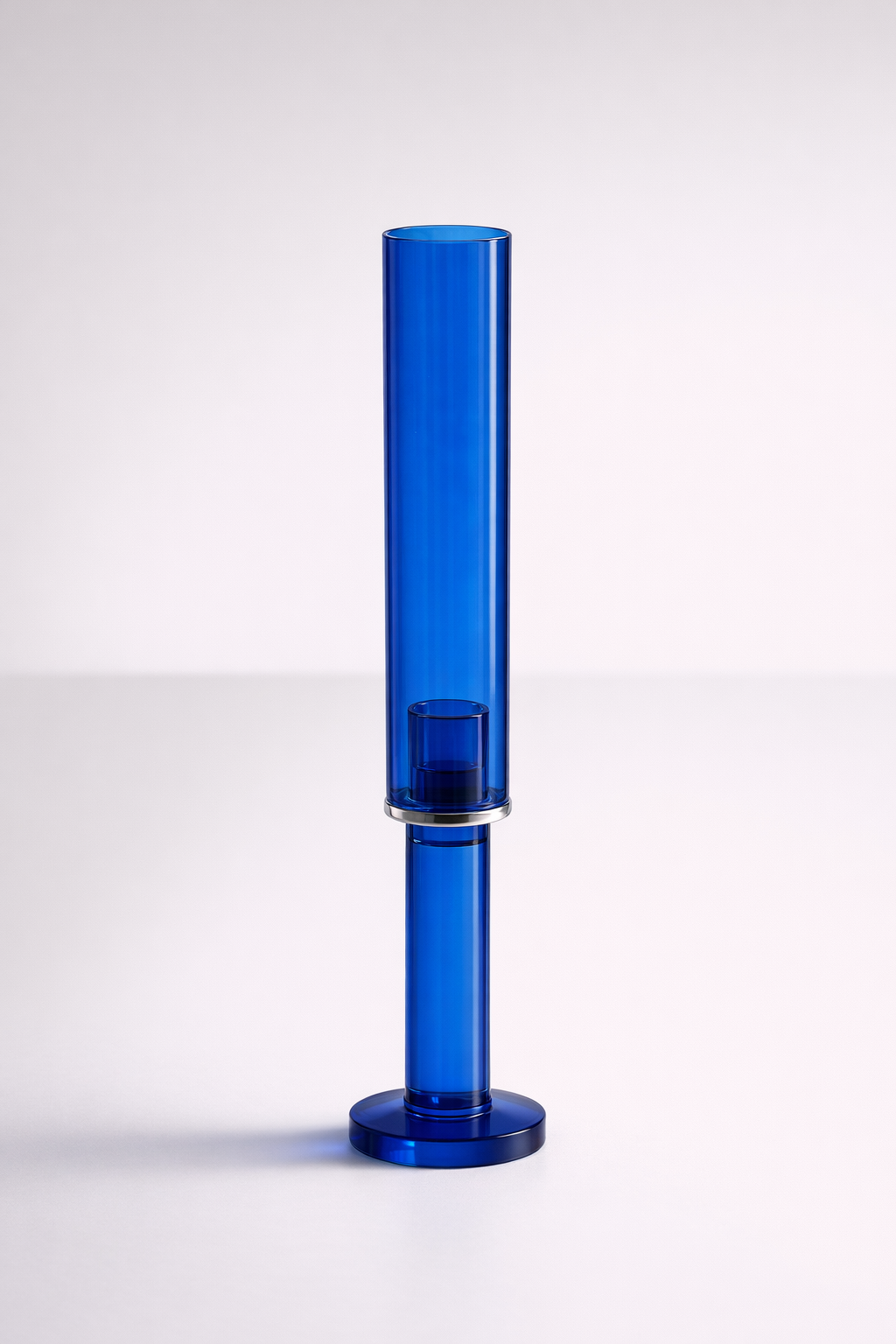 Blue Tall Crystal Candle Stick Screw Top