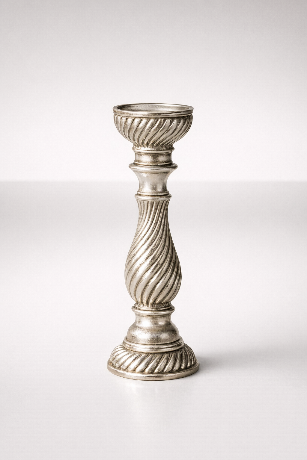 Large Silver Candle Holder