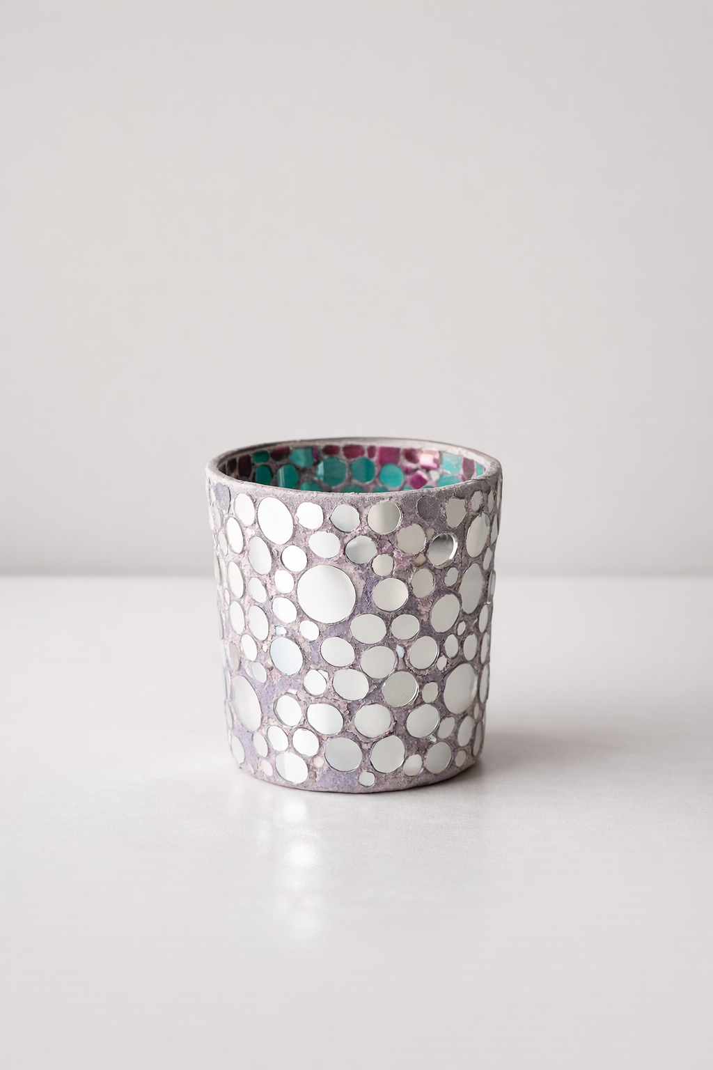 Extra Small Lilac Glass Mosaic Tea Light Candle Holder