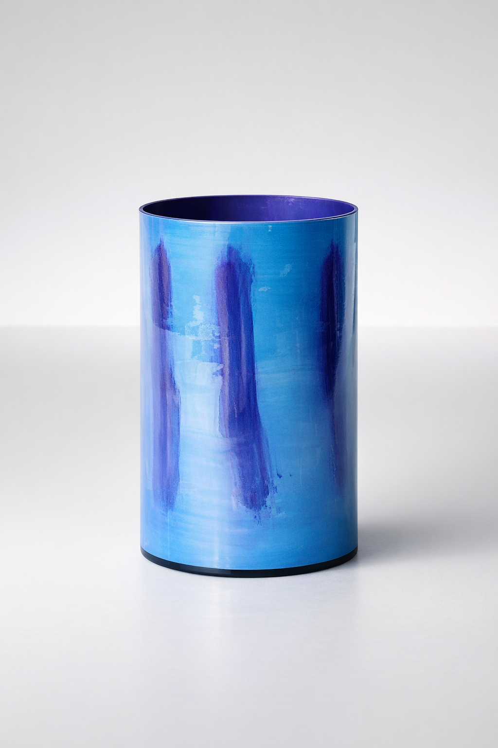 Blue & Purple Glass Candle Holder Or Vase