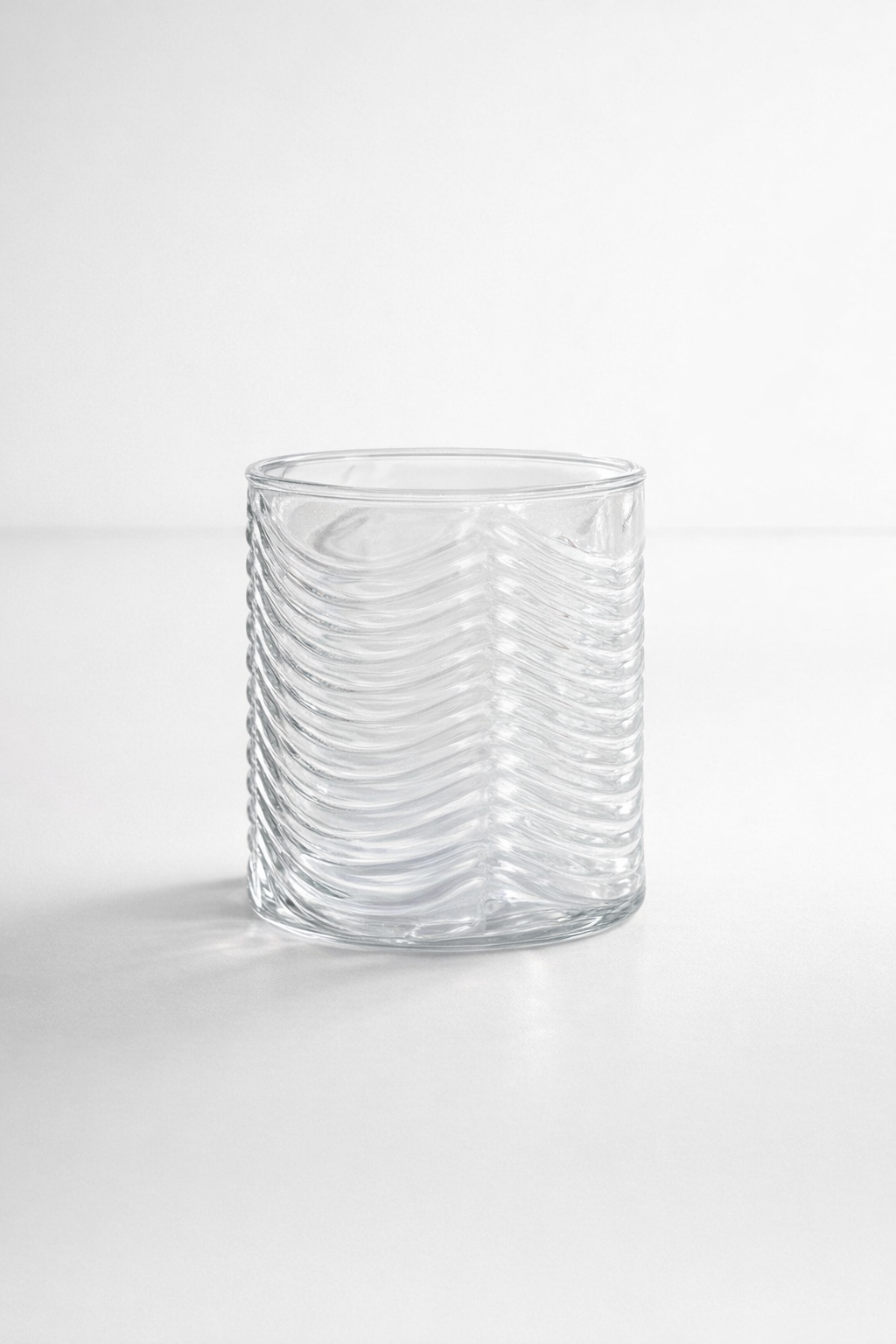 Small Wavey Glass Votive