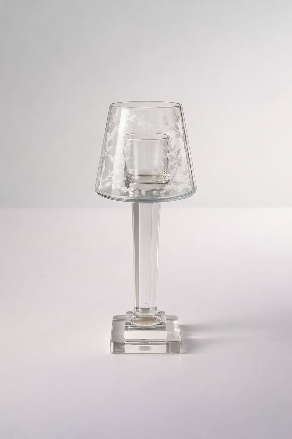 2 Piece Glass Candle Holder