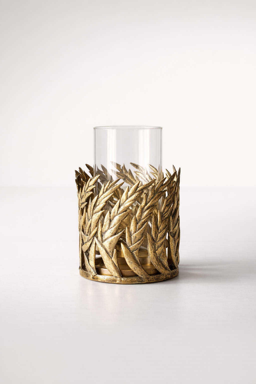 Gold Fern Candle Holder