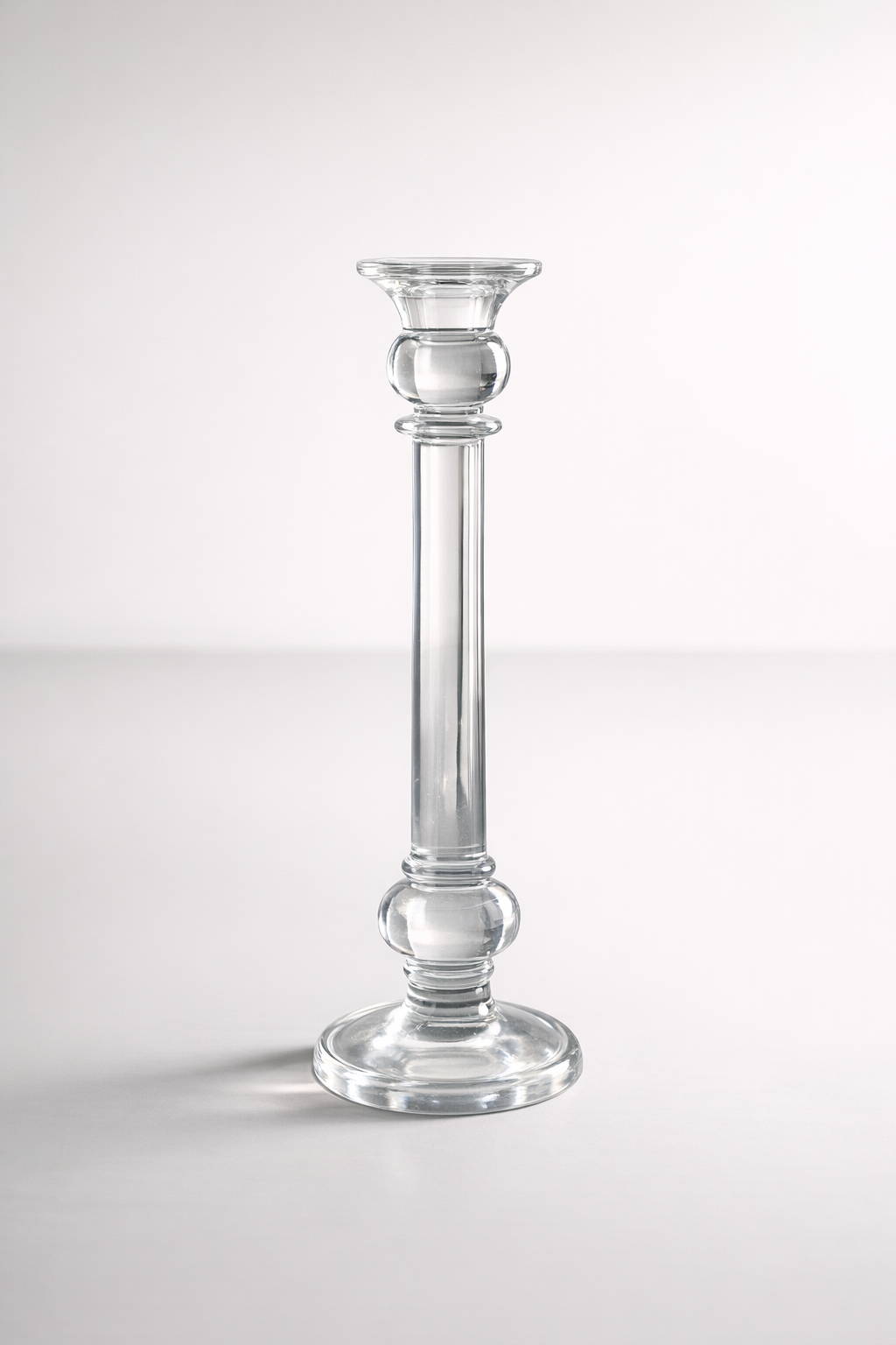 Large Heavy Glass Candle Stick