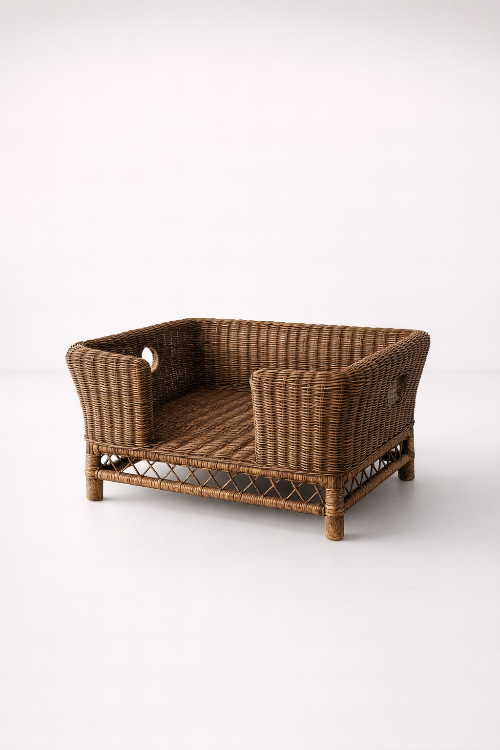 Brown Rattan Dog Bed