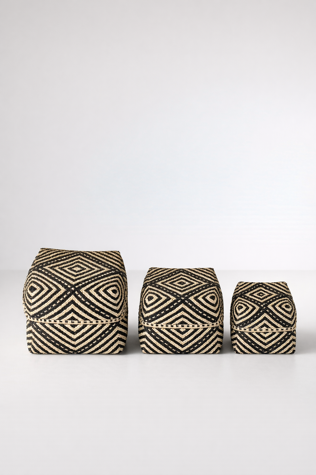 Black & Natural Beaded Offering Basket