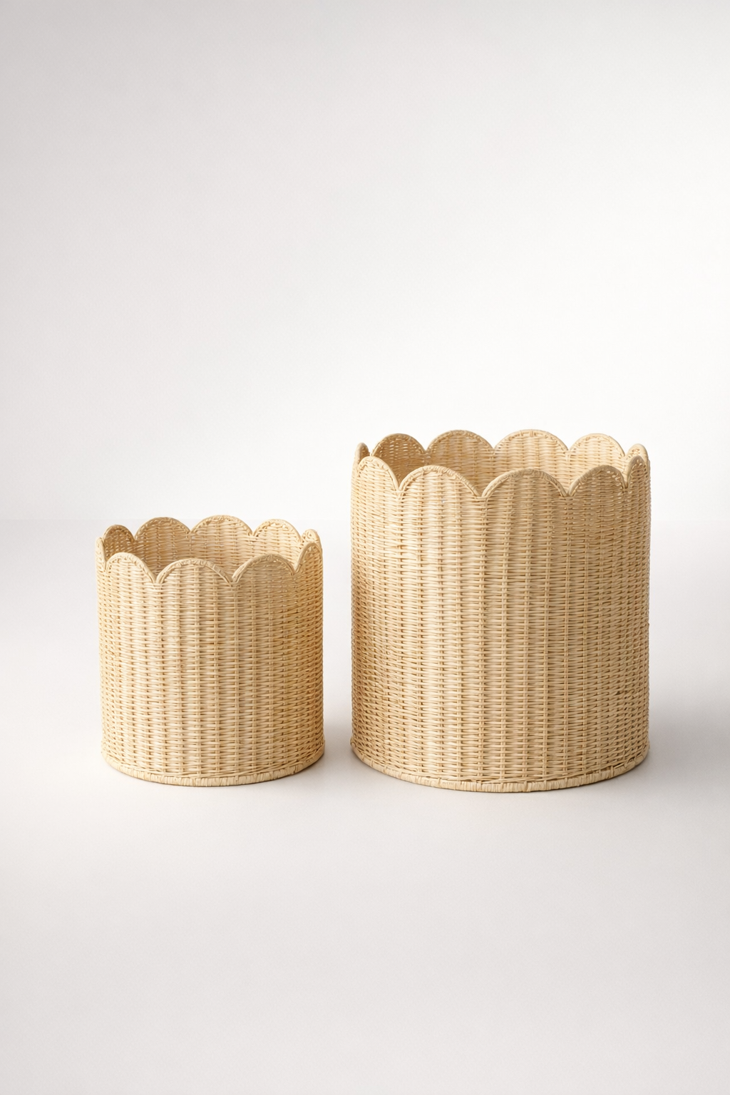 S2 Rattan Scallop Baskets