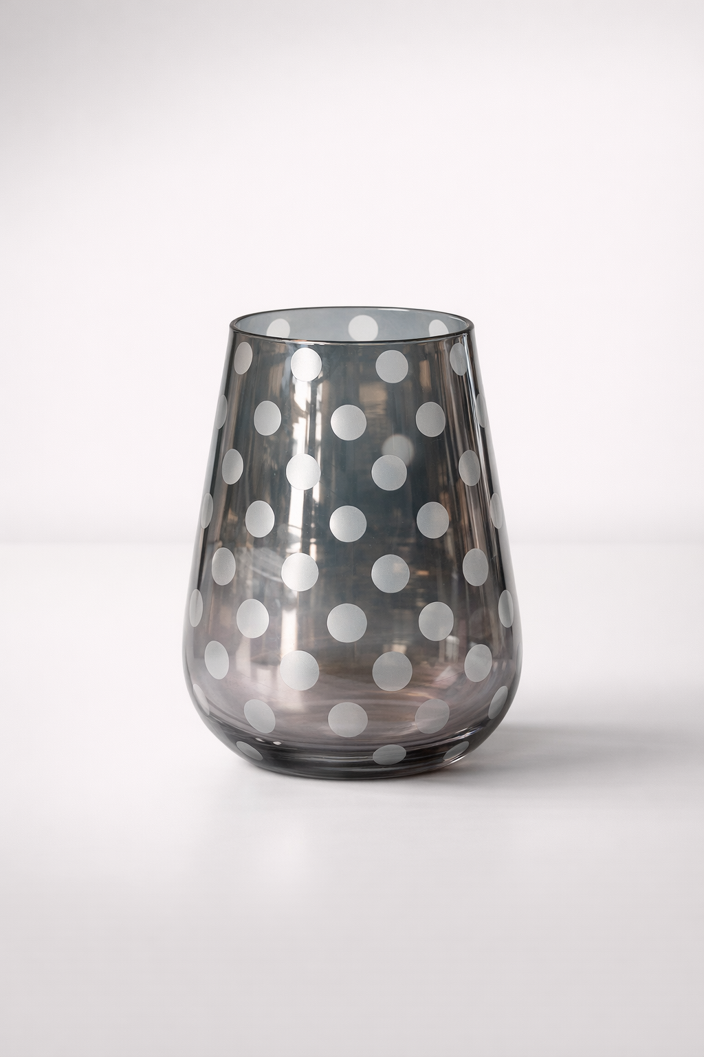 Silver Dot Glass Candle Holder