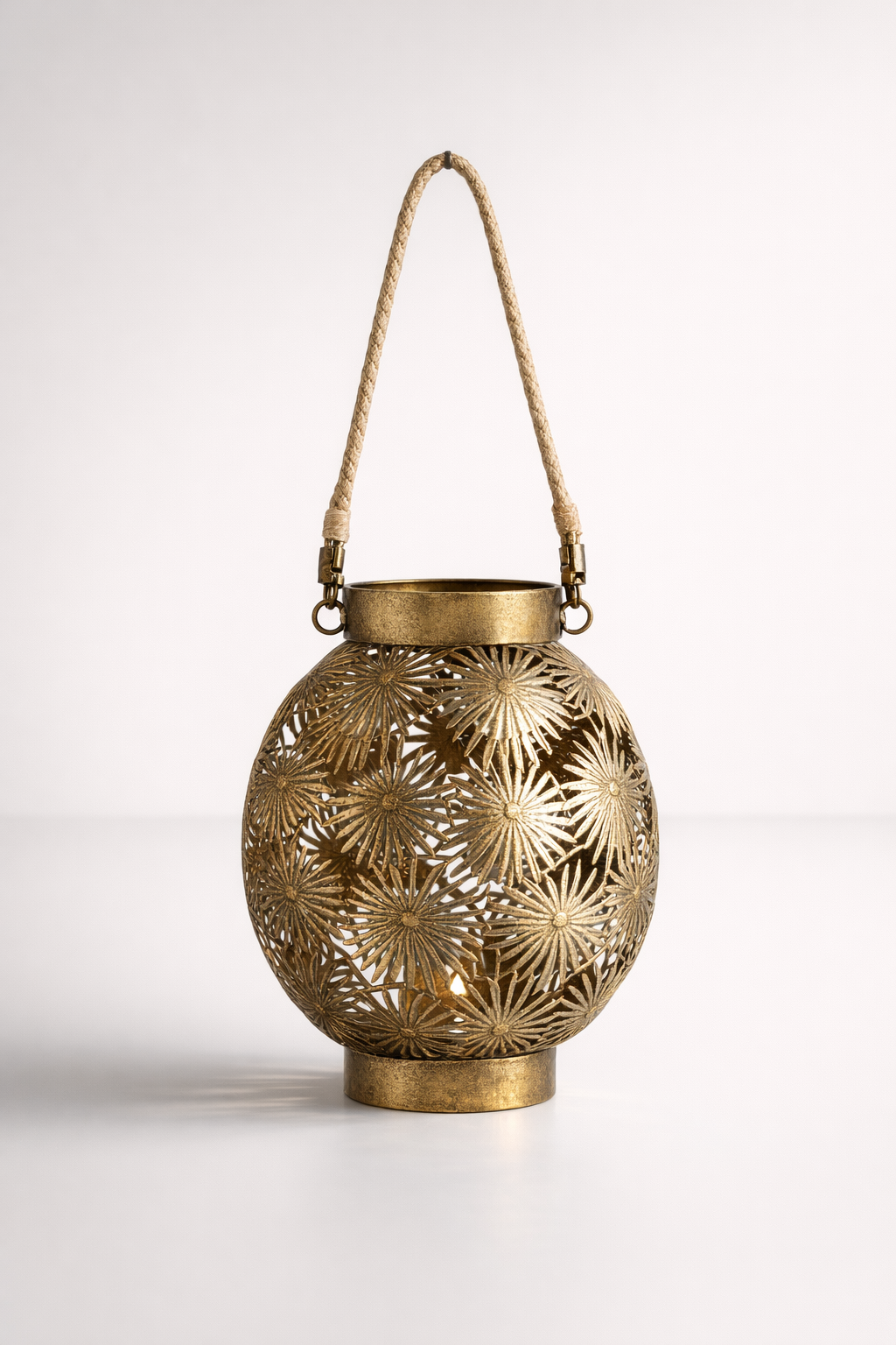Large Metal Palm Leaf Lantern