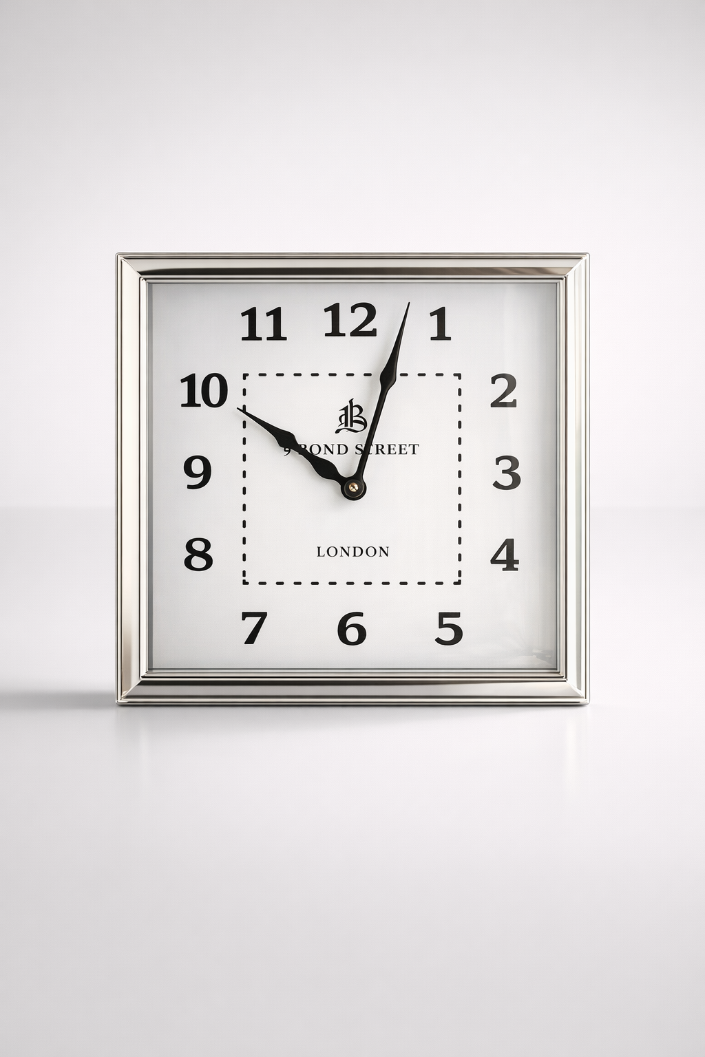Silver Square Wall Clock