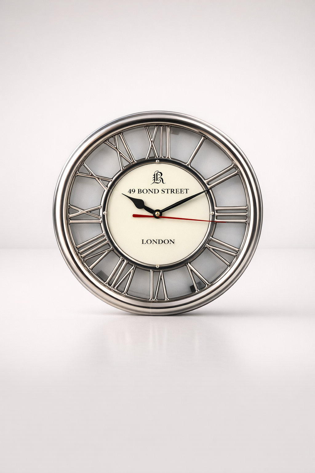 Round Silver Wall Clock