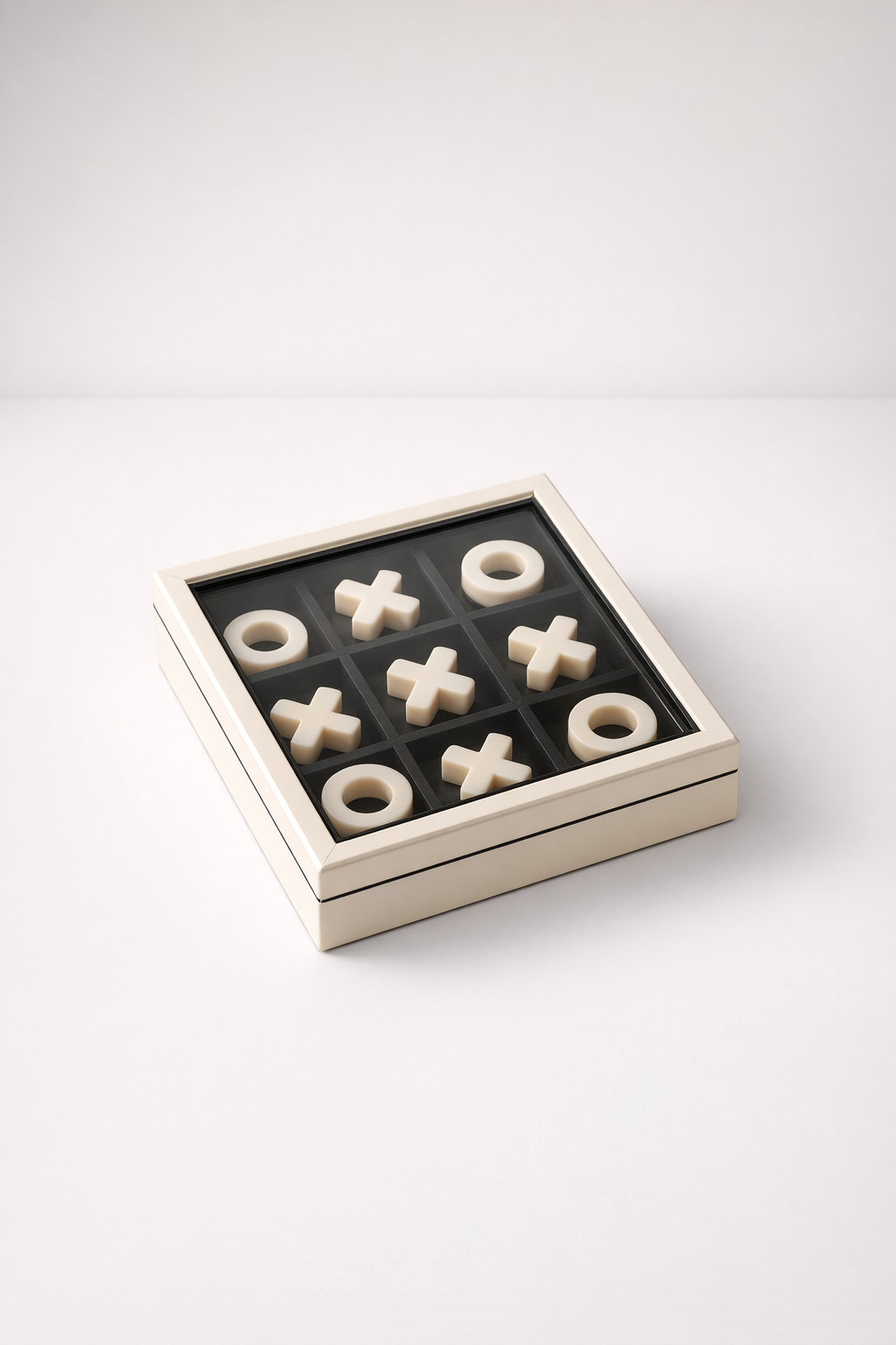 Cream & White Tic Tac Toe In Box