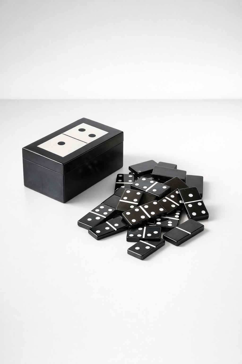 Black And White Dominoes Box