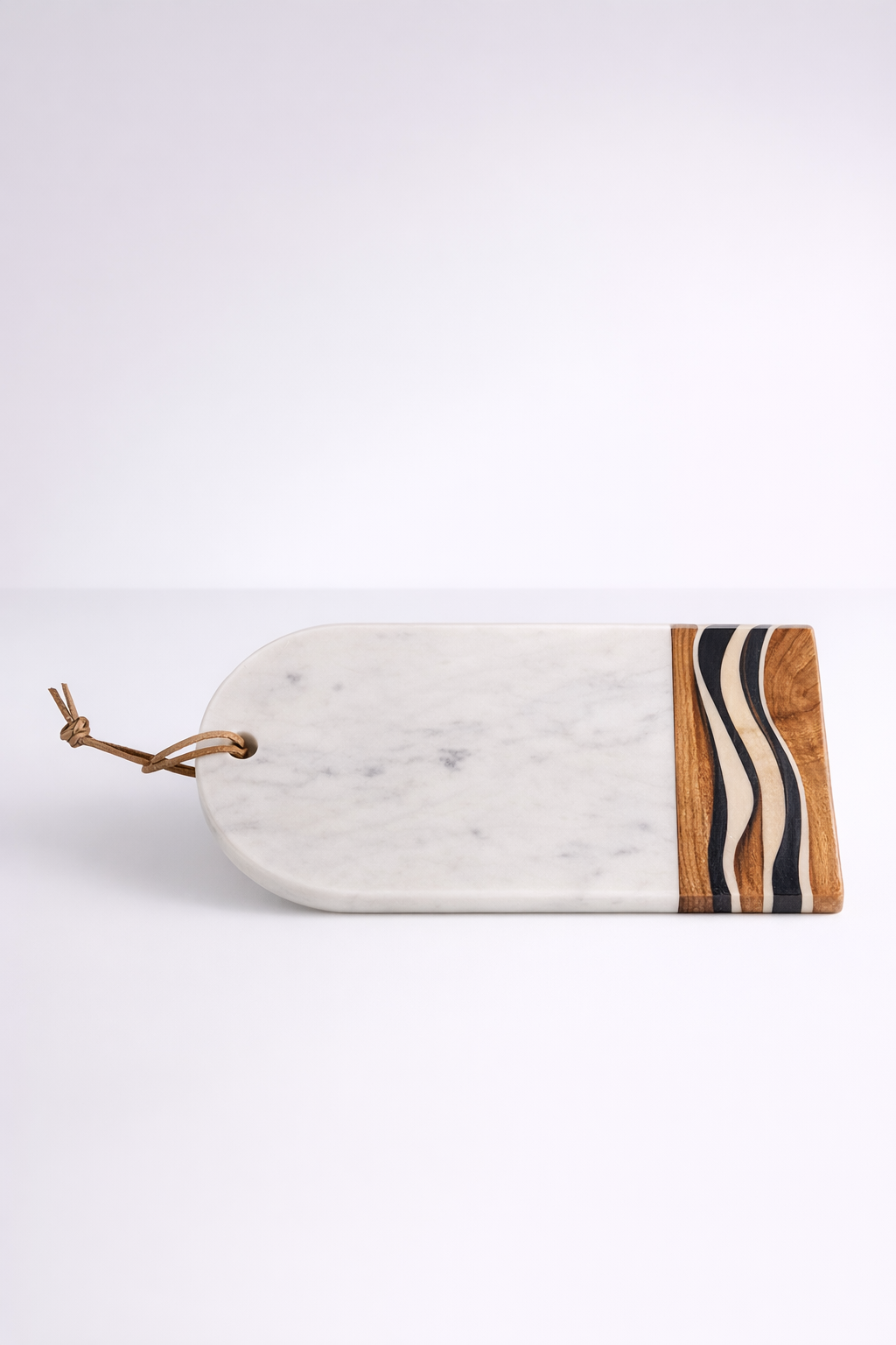 White Marble & Wood Chopping Board