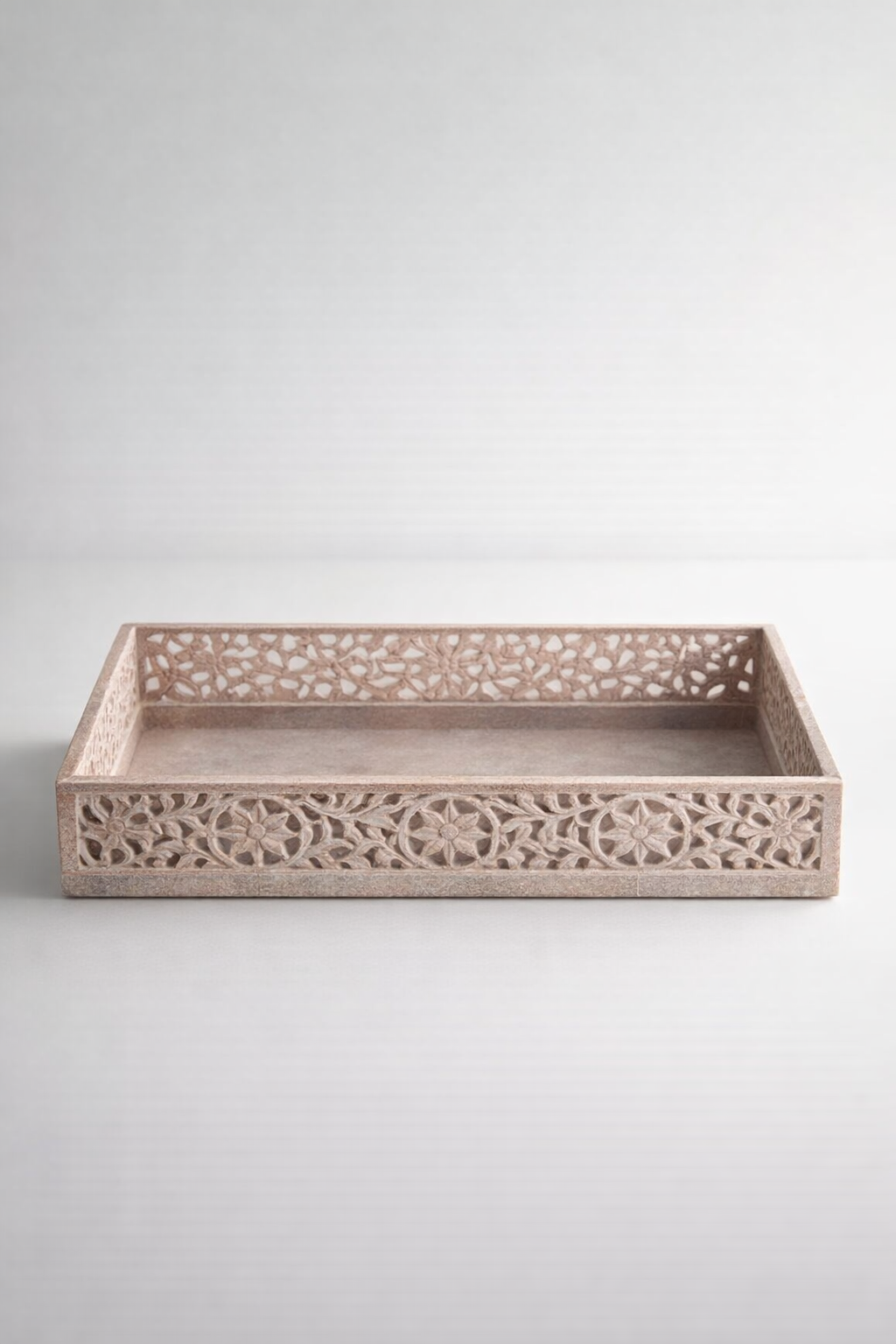 Pink Soap Stone Cutout Marble Tray