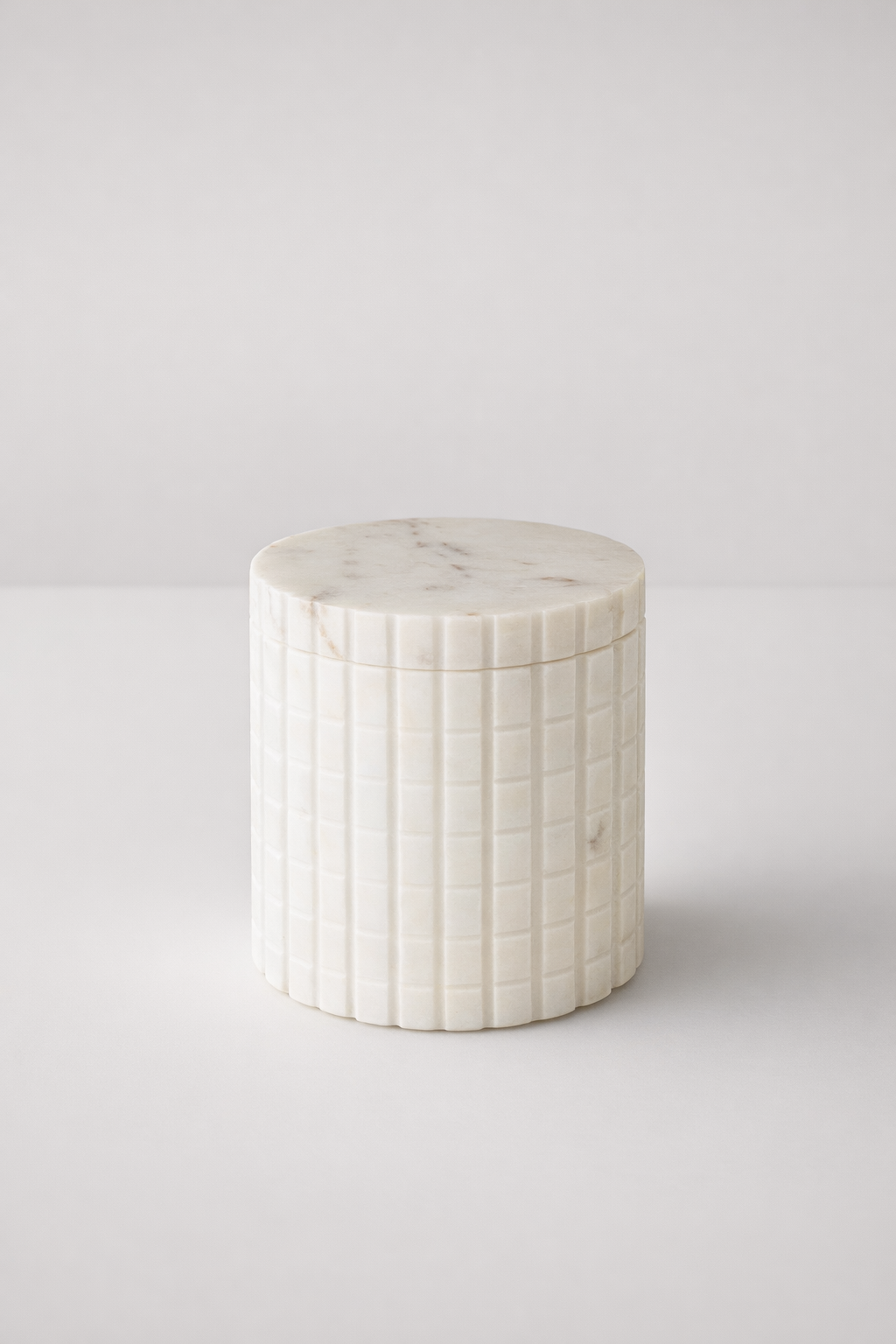 White Marble Cannister With Lid