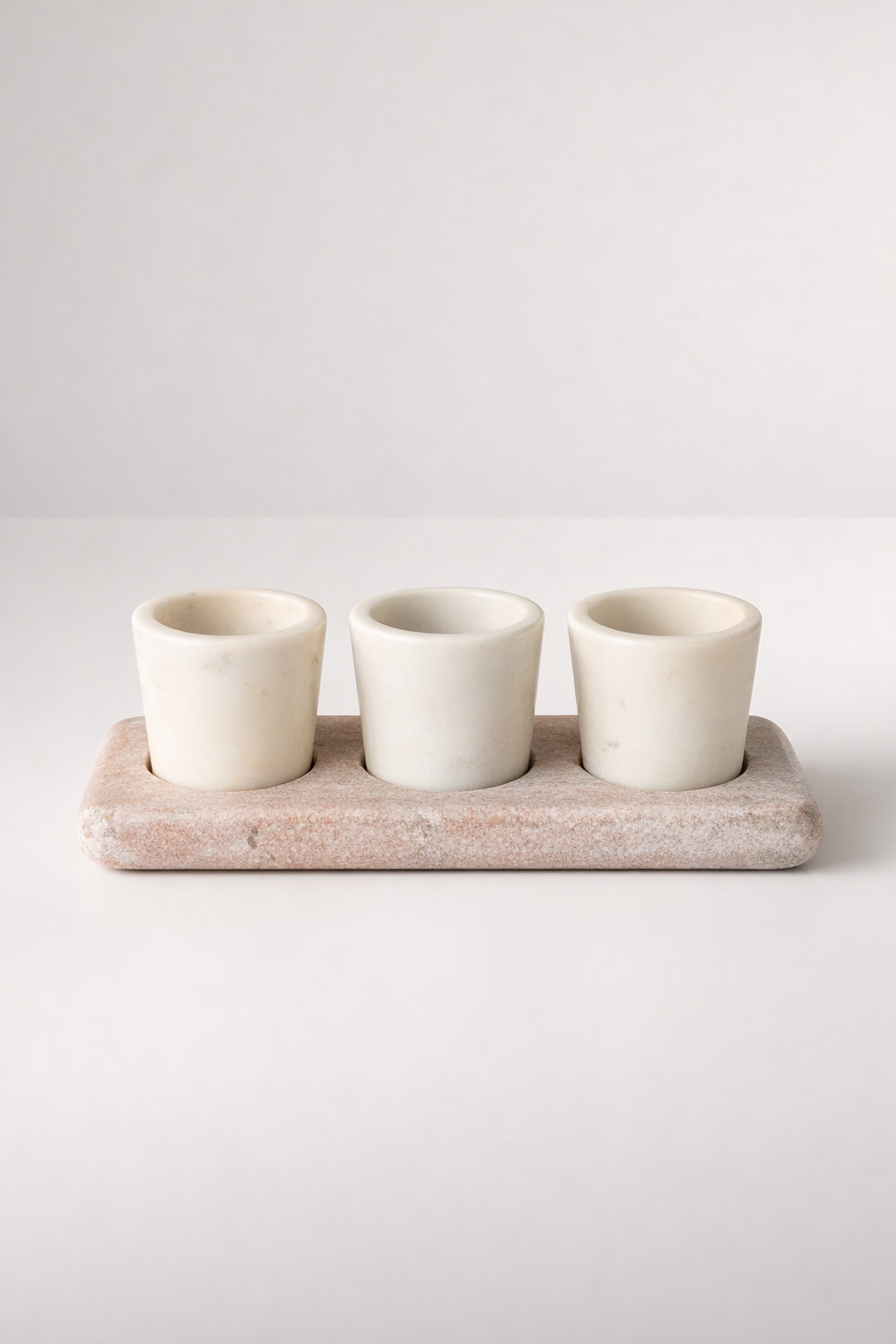 White & Pink Marble Pinch Pots