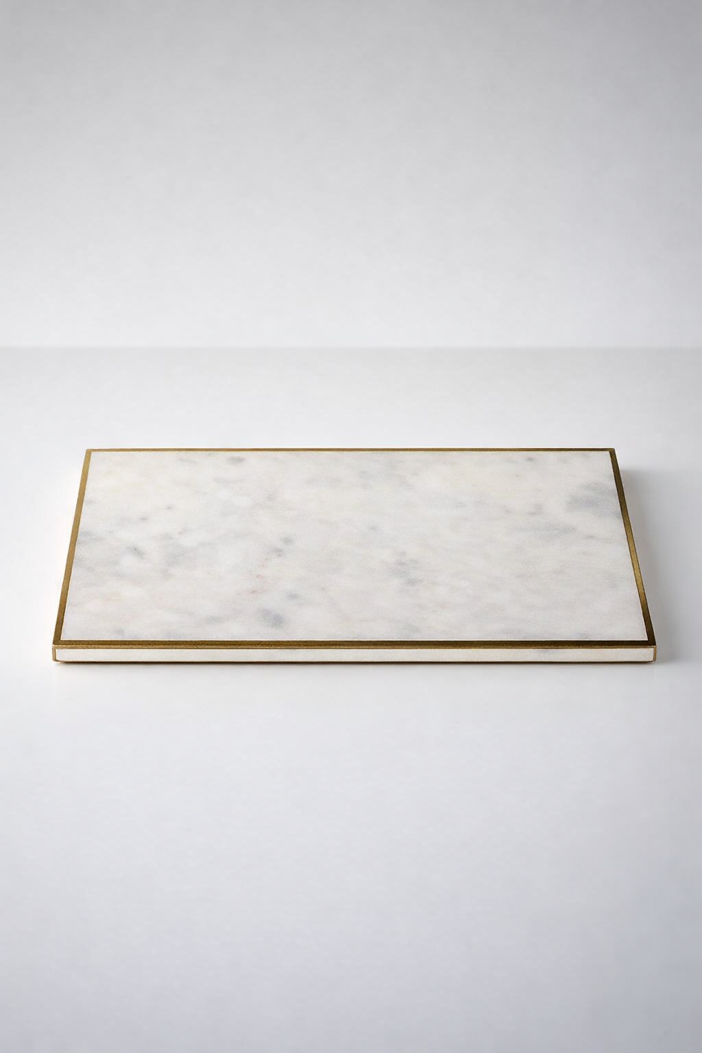Rectangular Marble Tray With Brass Edge