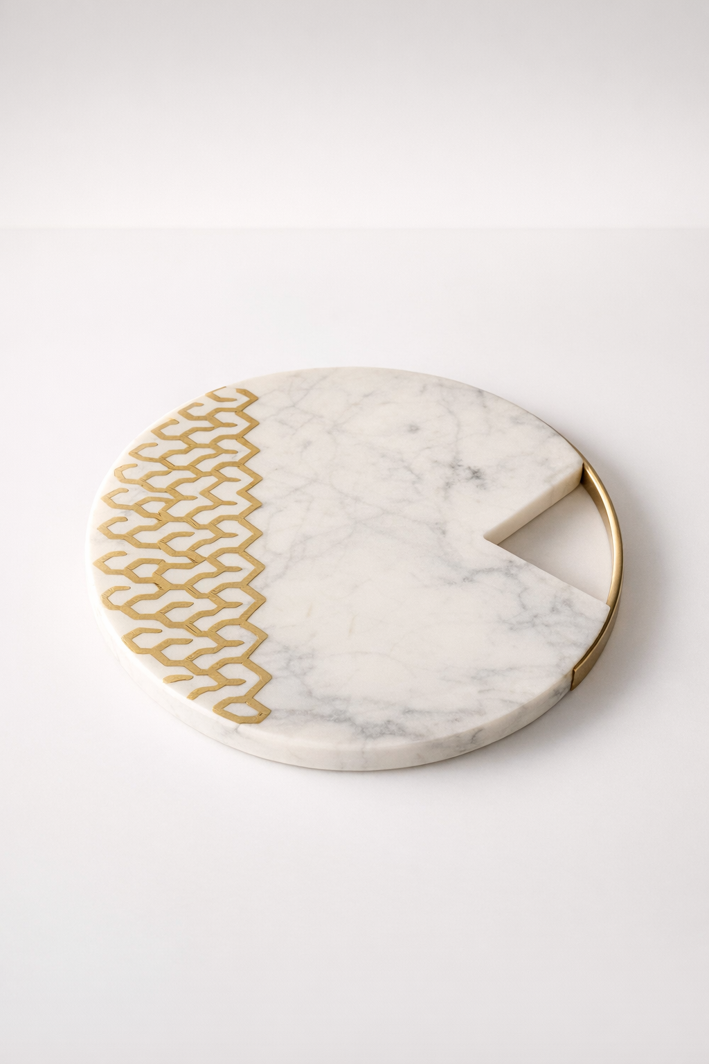 Marble Board With Brass Insert & Handle