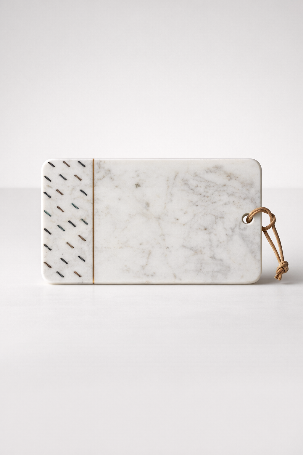 White Marble Chopping Board With Mother Of Pearl Inserts
