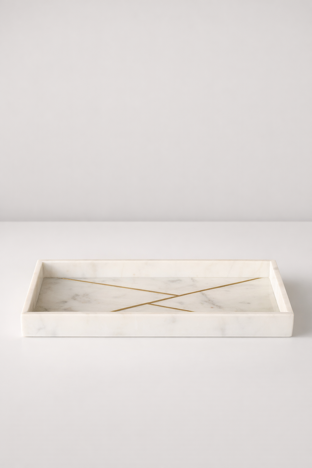 Rectangular Marble & Brass Insert Tray